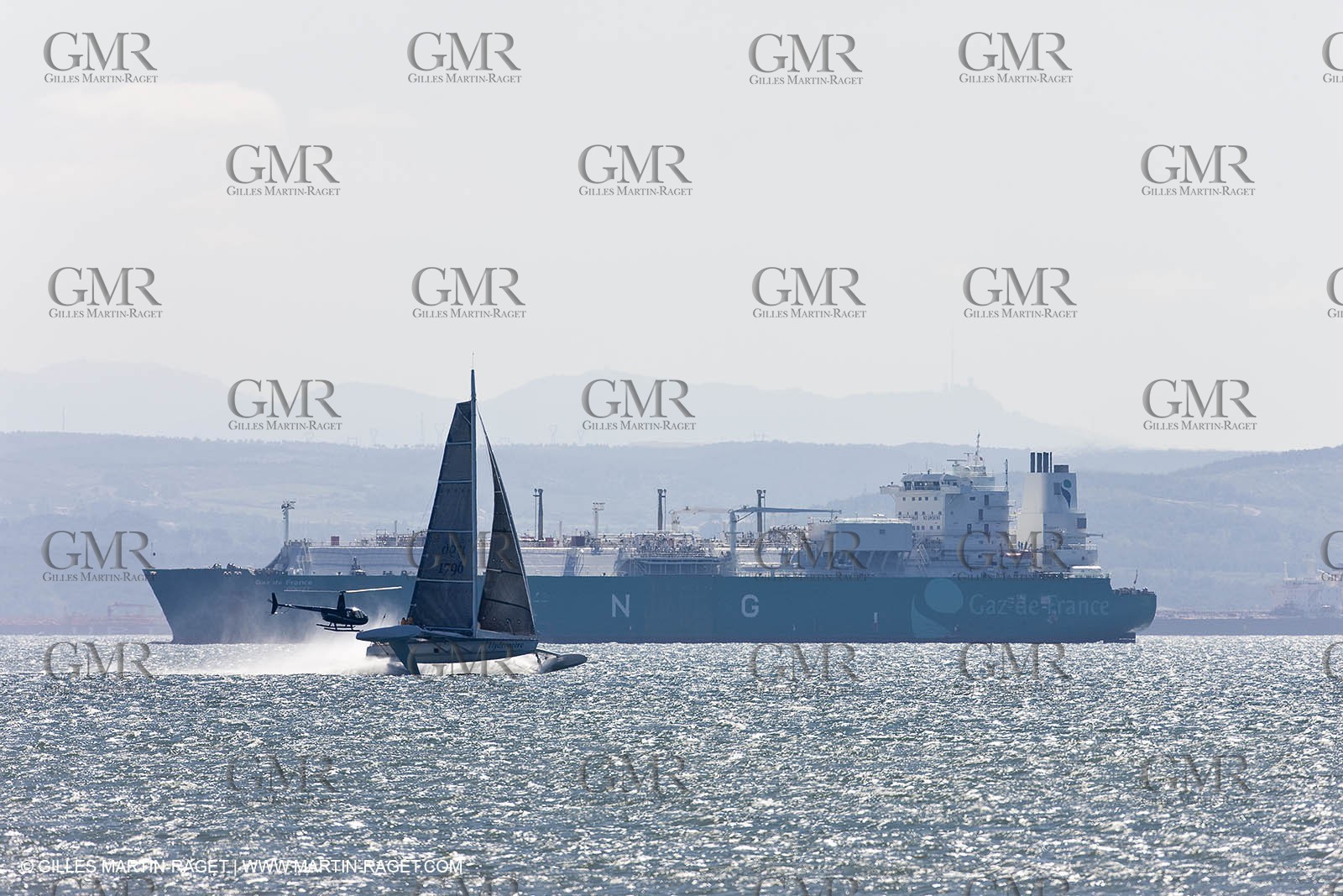18 06 2008 - Port Saint Louis du Rhône (FRA,13) - Campagne d'essais de l'Hydroptère en vue de la tentative de record à plus de 50 nds