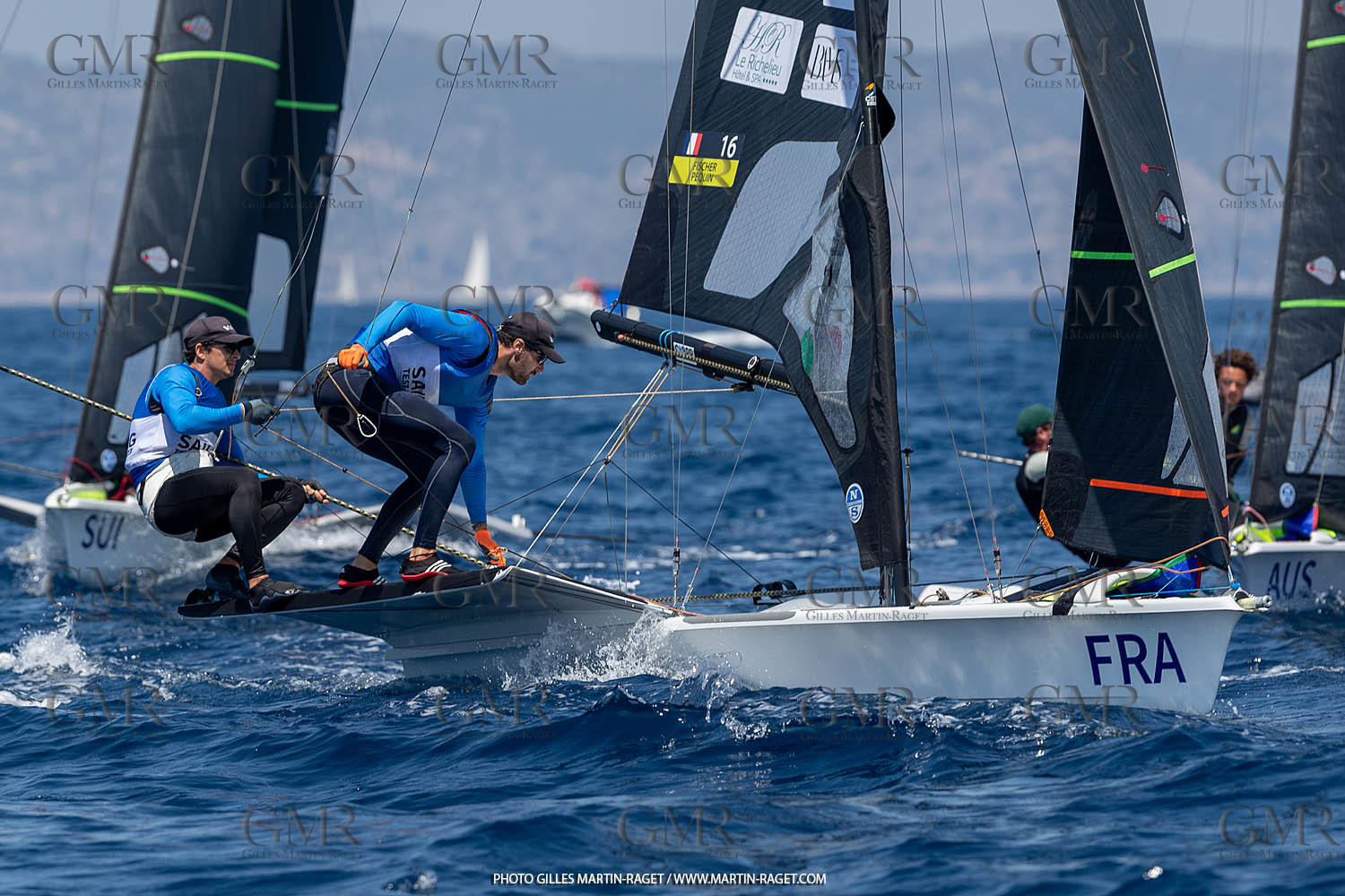 16 07 2023, Marseille, (FRA), Paris 2024 Olympic Games 2024 Sailing Test Event, Day 8, Medal race 49er Men