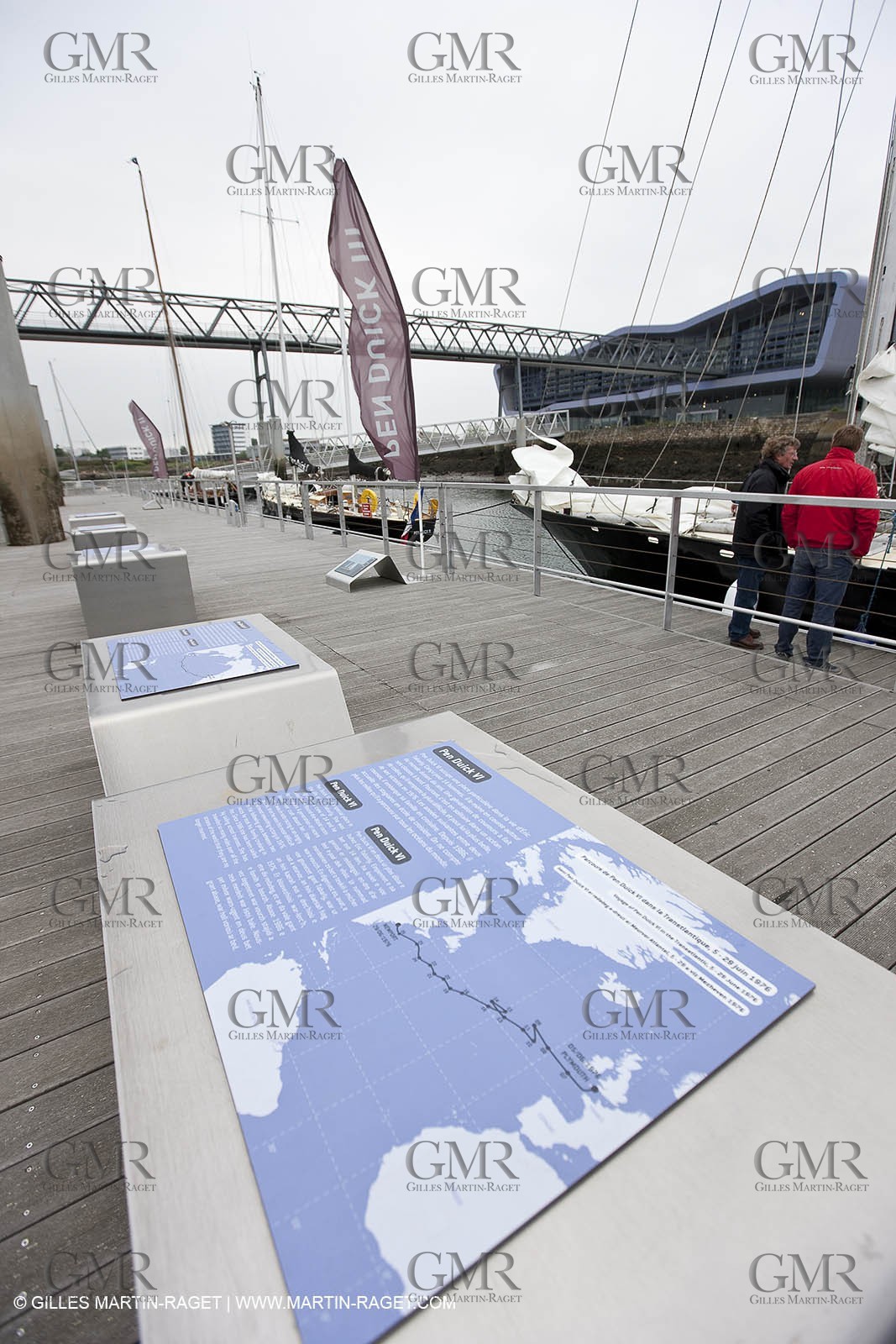 19 05 2010- Lorient- (FRA,56)  the five Pen Duick and l'Hydroptere in front of the Cité de la Voile Eric Tabarly