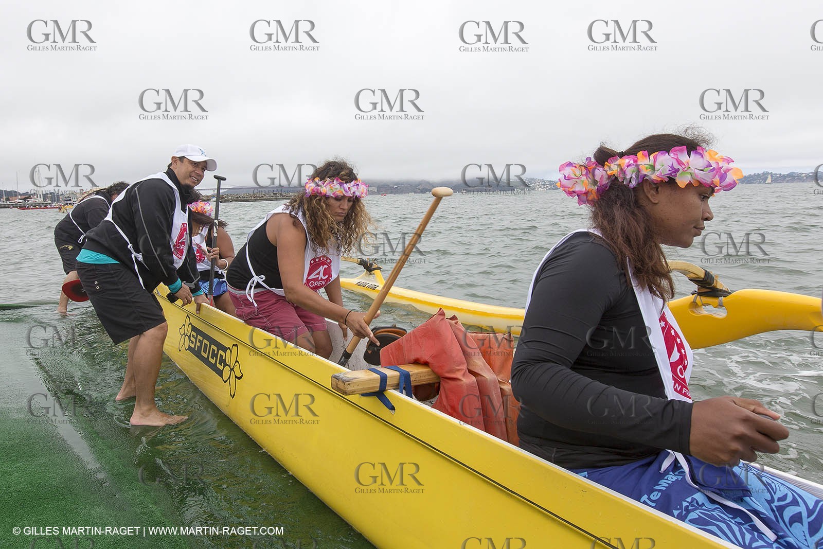 10 08 2013 - San Francisco (USA,CA) - 34th America's Cup - AC Open - Outrigger Canoe Races et Hula Danceperformance at Marina Green Village
