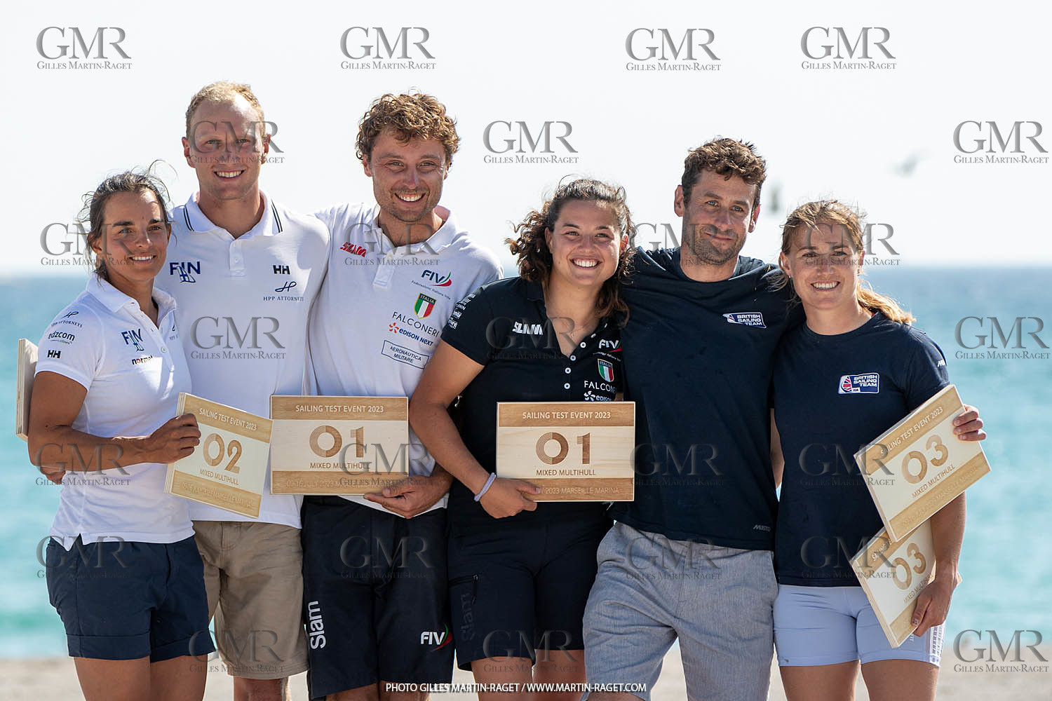 16 07 2023, Marseille, (FRA), Paris 2024 Olympic Games 2024 Sailing Test Event, Day 8, Medal race, Nacra 17