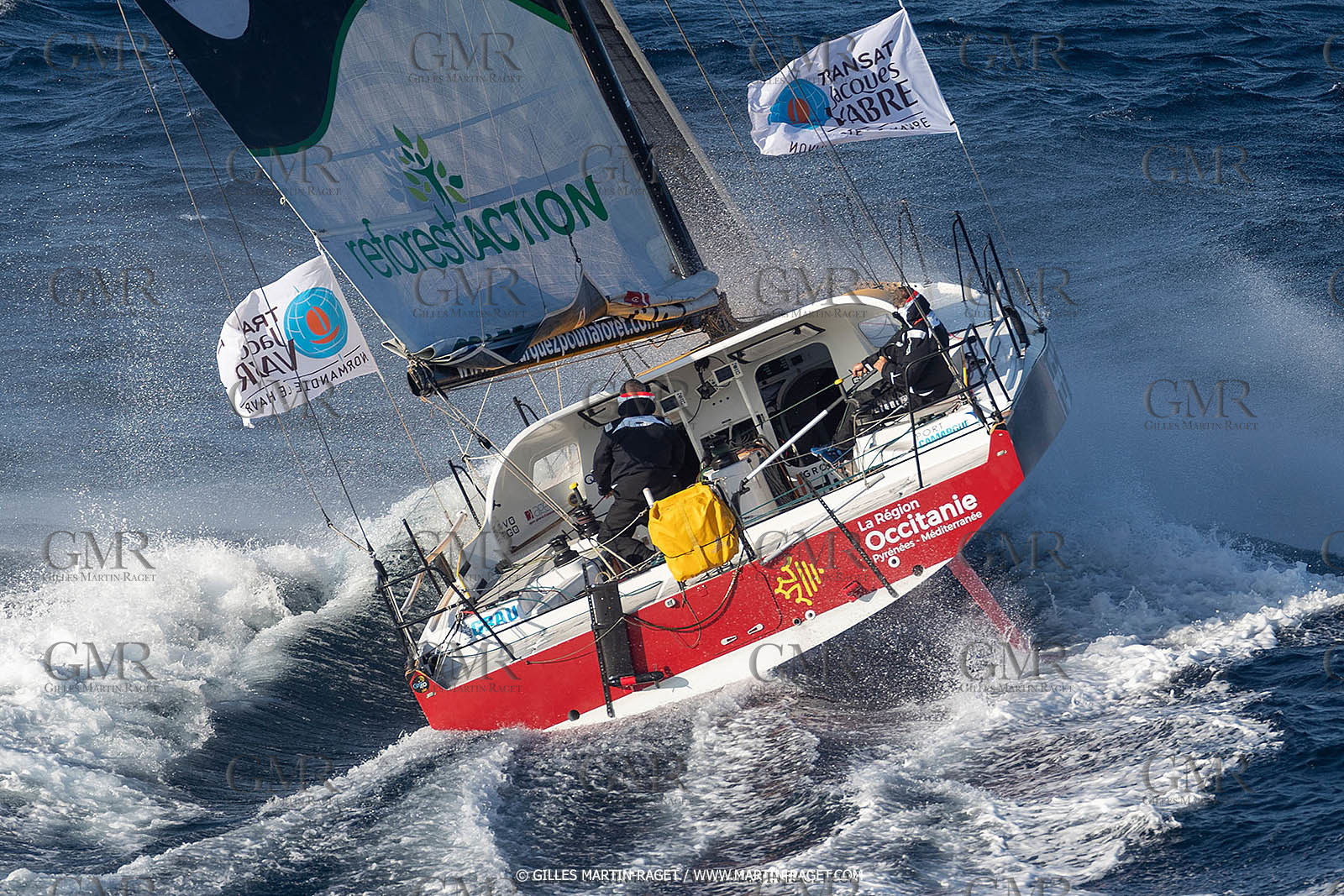 27 08 2021, Marseille (FRA), Transat Jacques Vabre 2021, Class 40, HBF-Reforest'Action (Kito de Pavant, Gwen Gbick)