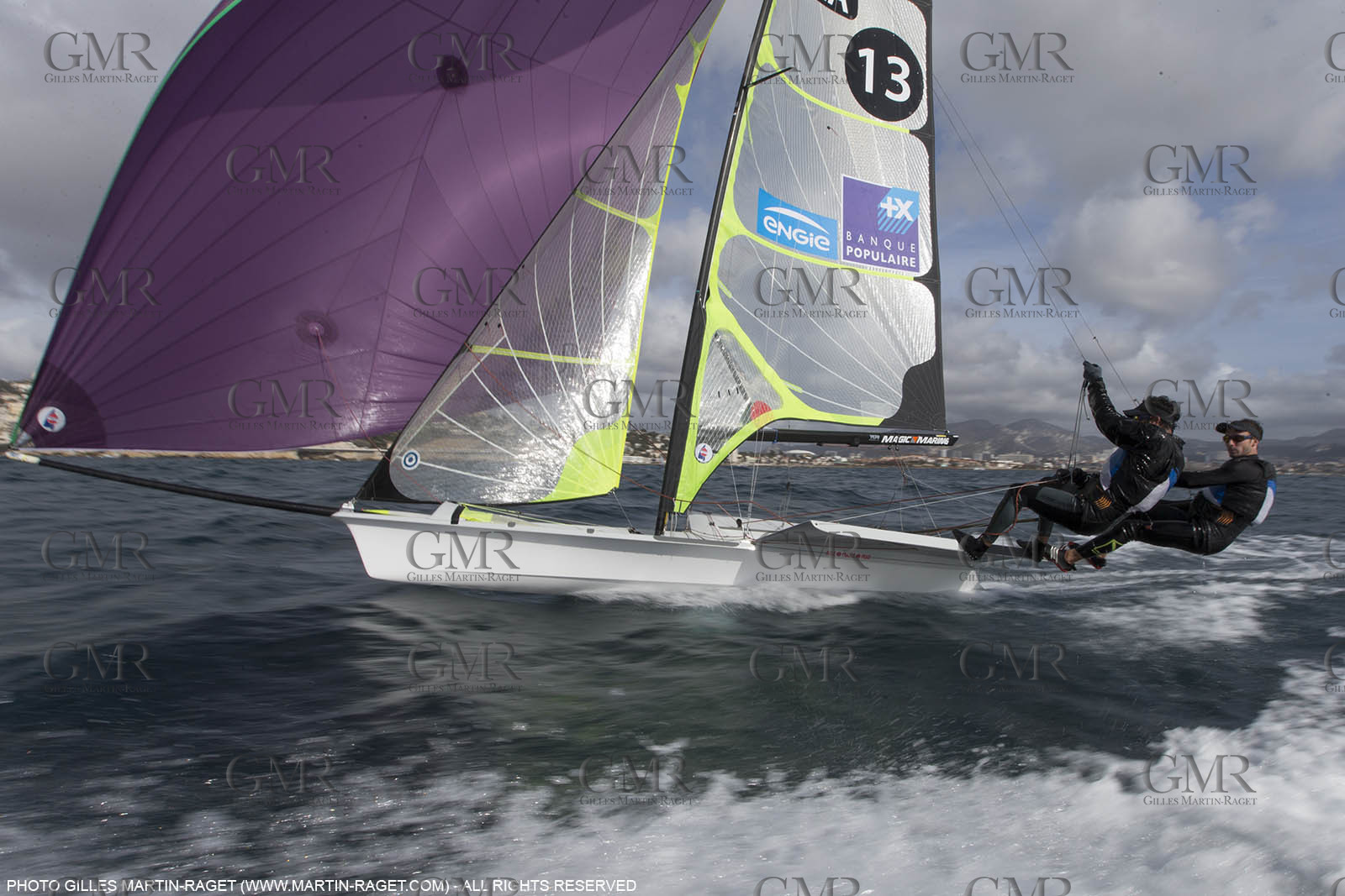04 03 2016, Marseille (FRA,13), Olympic Sailing, 49er, french representatives Julien D'Ortoli Noë Delpech training