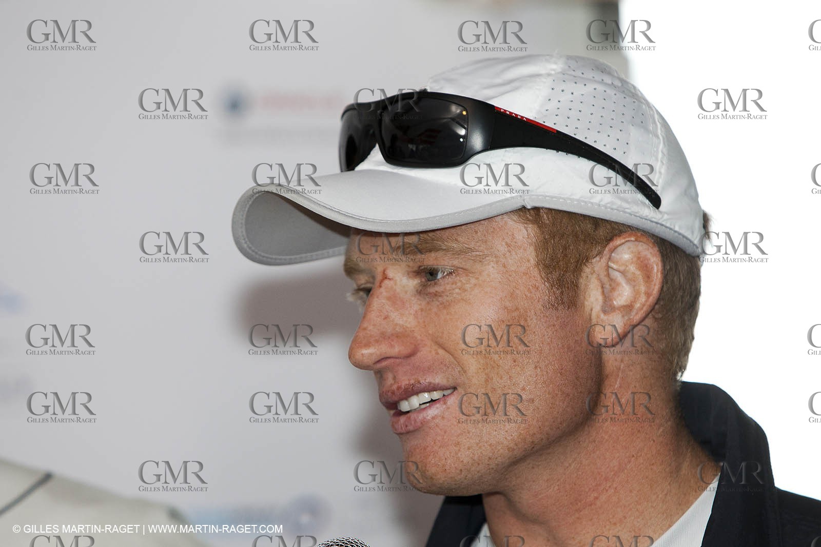 05 08 2010 - Cowes (UK, IOW) - The 1851 Cup -  BMW ORACLE Racing -  - Round The Island Race - James Spithill receives the Trafalgar Cup.