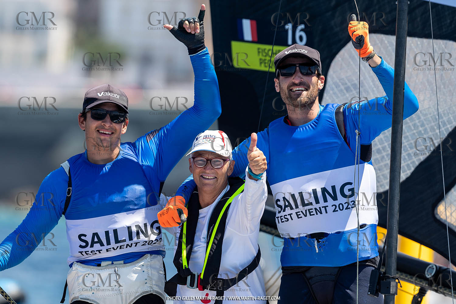 16 07 2023, Marseille, (FRA), Paris 2024 Olympic Games 2024 Sailing Test Event, Day 8, Medal race 49er Men