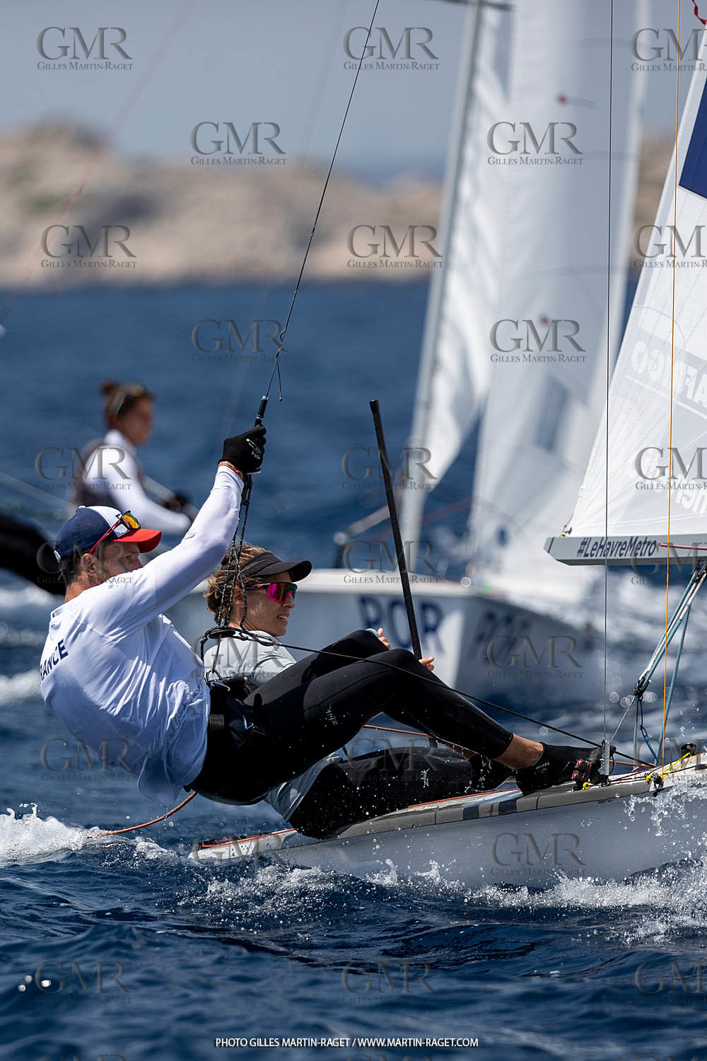 09 07 2023, Marseille (FRA), Paris 2024 Sailing Test Event, Race Day 1, 470