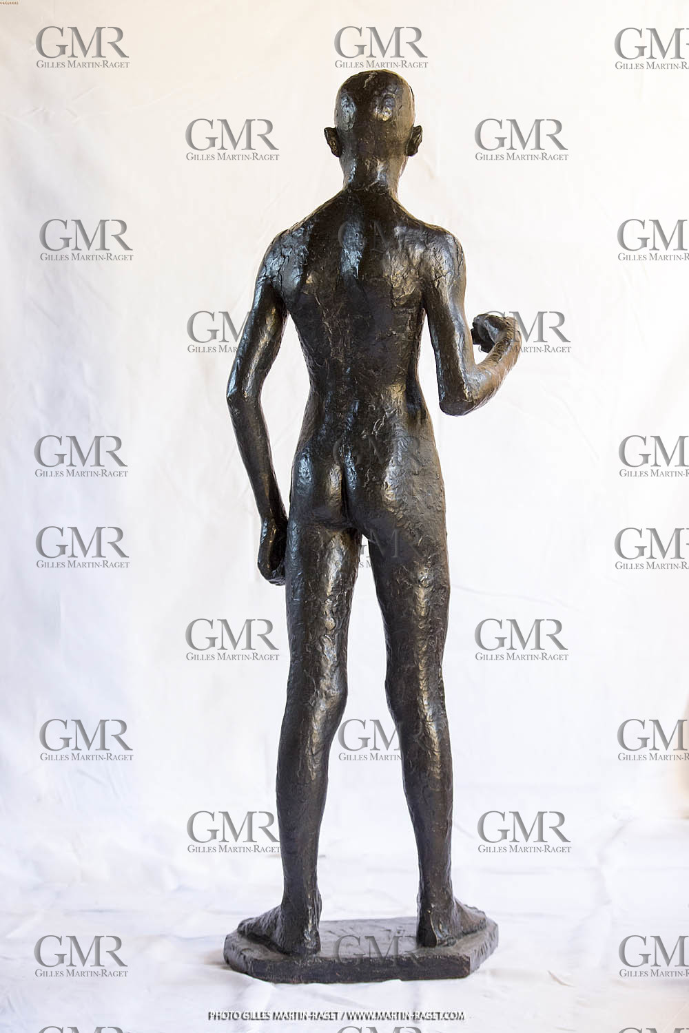 06 03 2016, Saint-Etienne du Grès (FRA,13), Oeuvre de Germaine Richier, Loretto I 1934, Bronze patiné foncé, Numéroté 4 6, fondeur Susse, Paris, 160 x 52 x 35 cm, Collection particulière