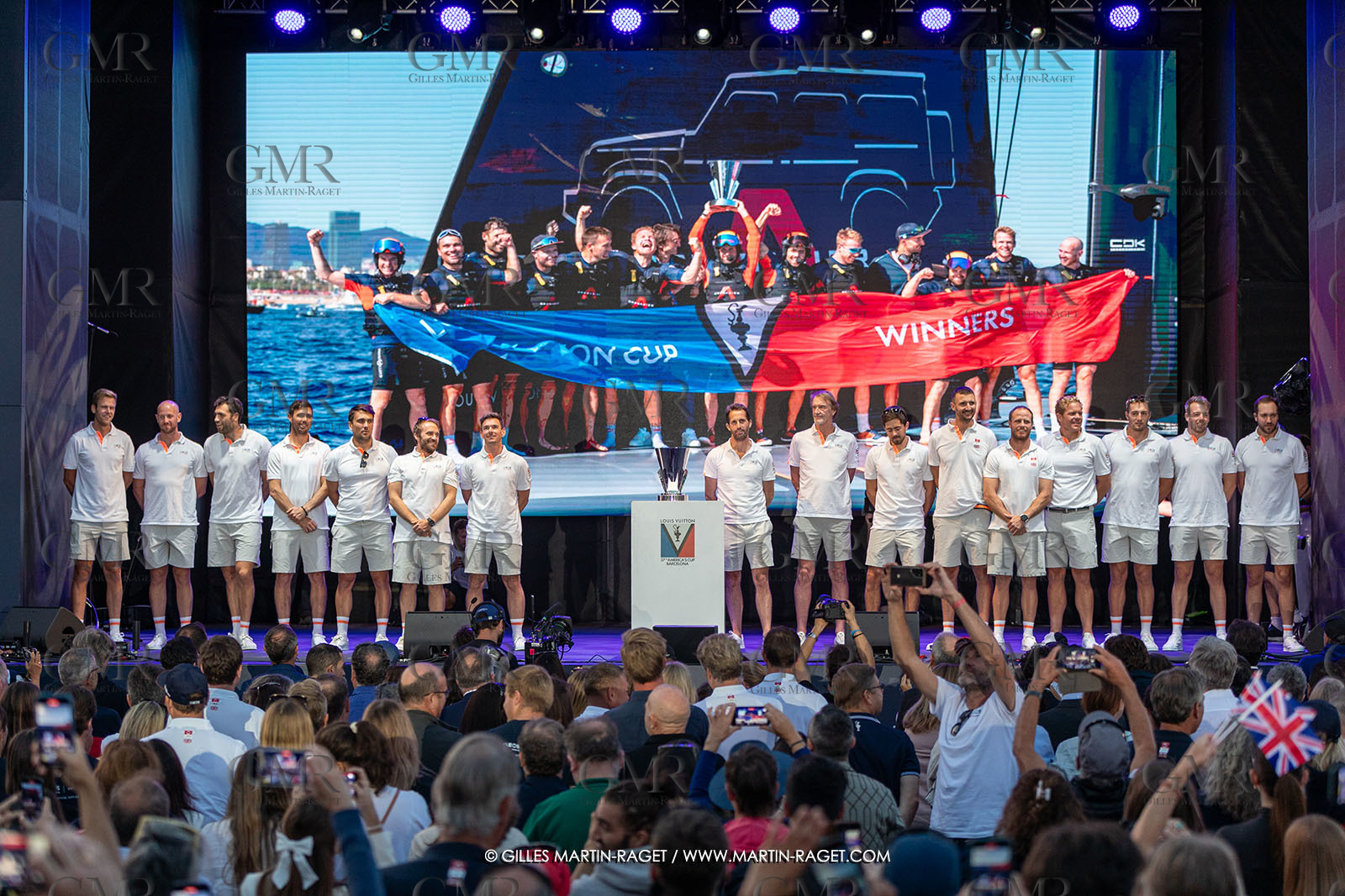 04 10 2024, Barcelona (ESP), 37th America's Cup, Louis Vuitton Cup Final, Race Day 7 , Prizegiving