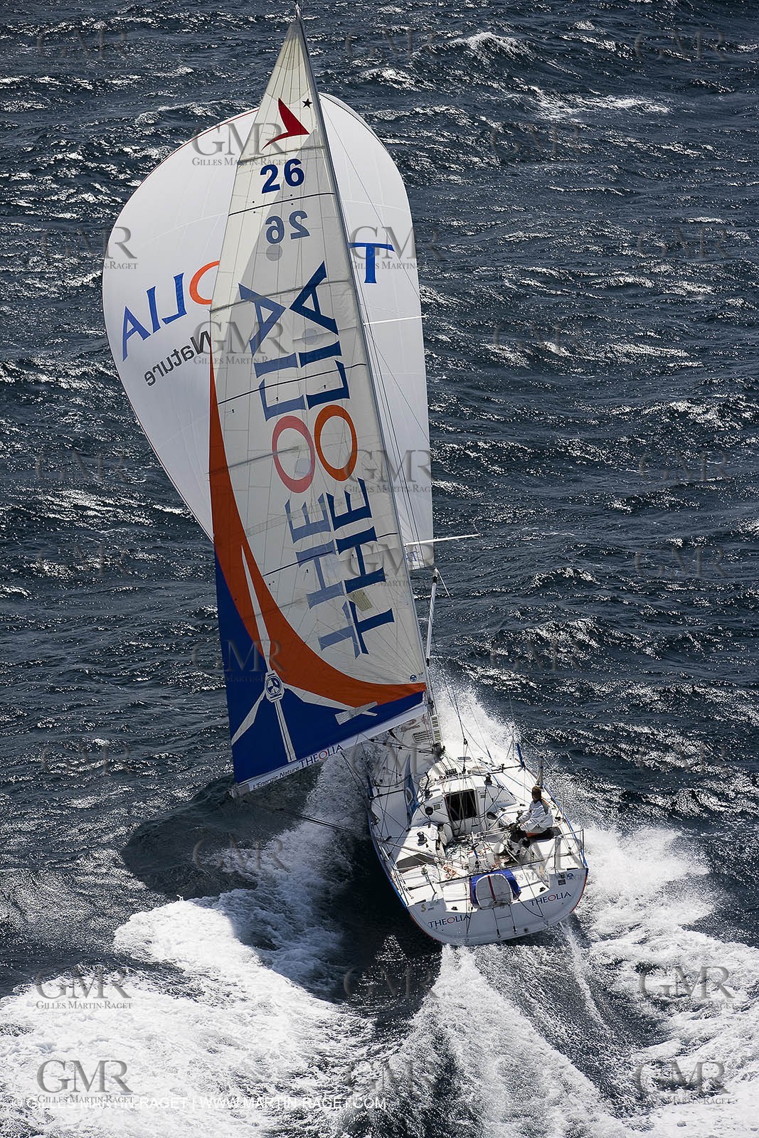 06-26-2007 - FIGARO II - THEOLIA - Skipper : Robert Nagy - Training off Marseille (south France) with strong wind conditions