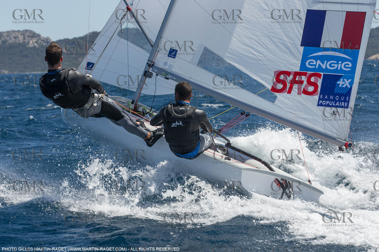 25 04 2016, Hyères (FRA,83), Jeux Olympiques Rio 2016, voile, 470, Sofian Bouvet   Jeremie Mion, SFS Voile