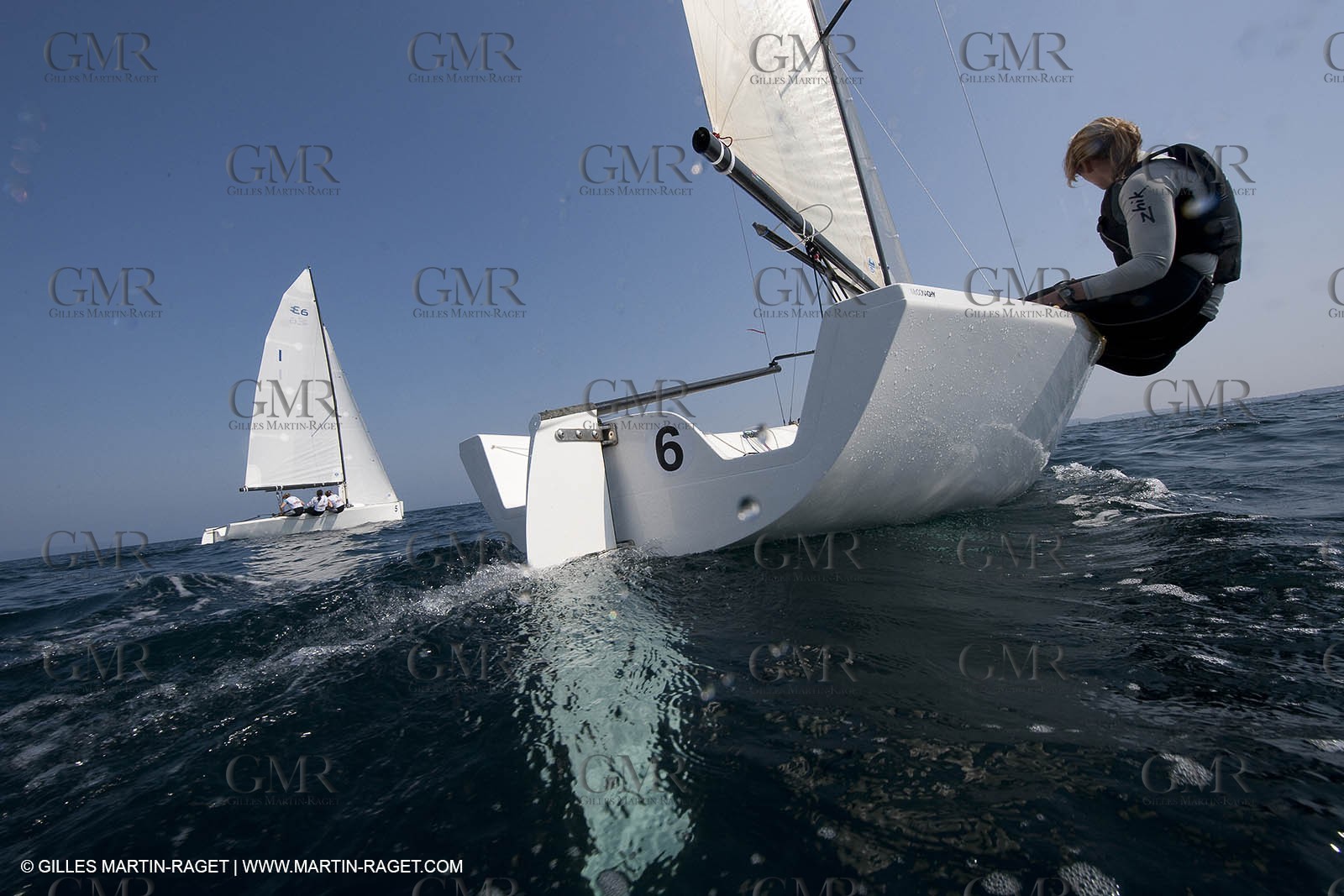 20 04 2010 - Hyères (FRA,83) - SOF 2010 - Zhik Team - women Match Racing - Leroy Pruvot  Bertrand