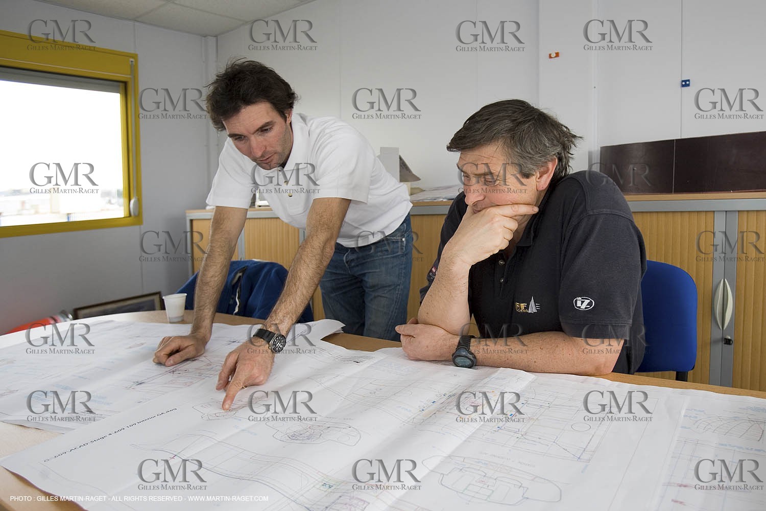 11 03 2006 - Cherbourg (FRA) - Construction of Jeremie Beyou 60' IMOCA monohull Delta Dore at JMV boatbuilder