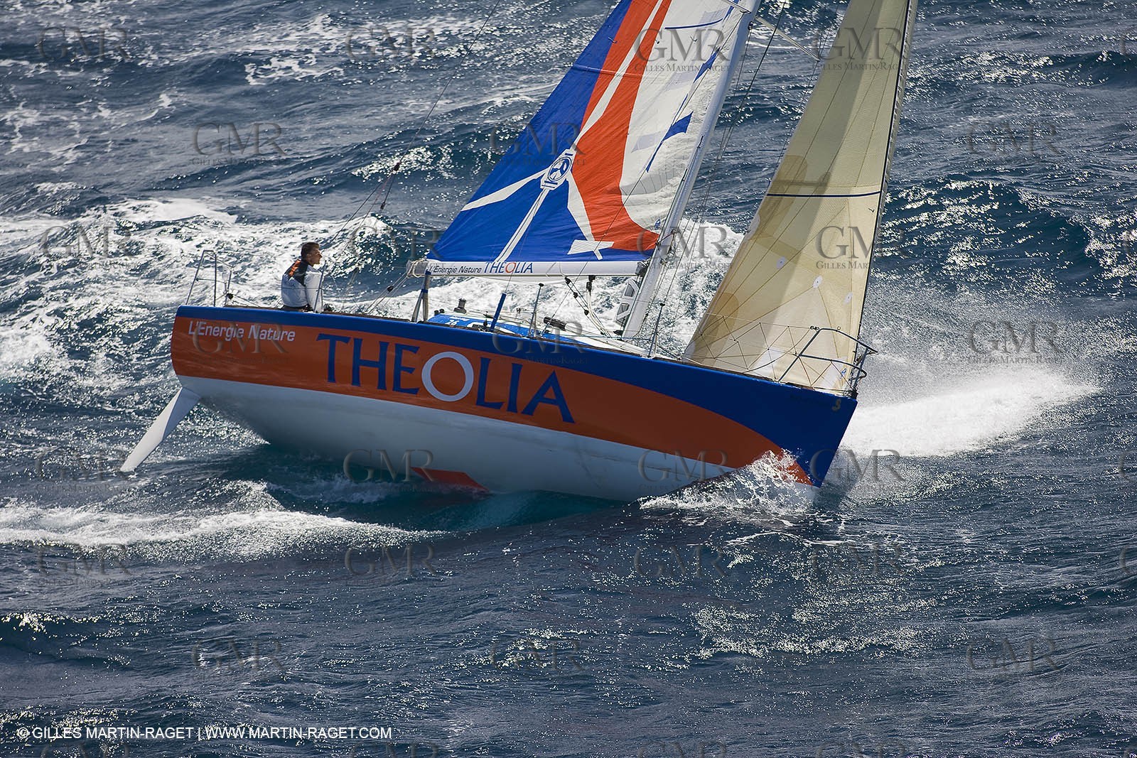 06-26-2007 - FIGARO II - THEOLIA - Skipper : Robert Nagy - Training off Marseille (south France) with strong wind conditions