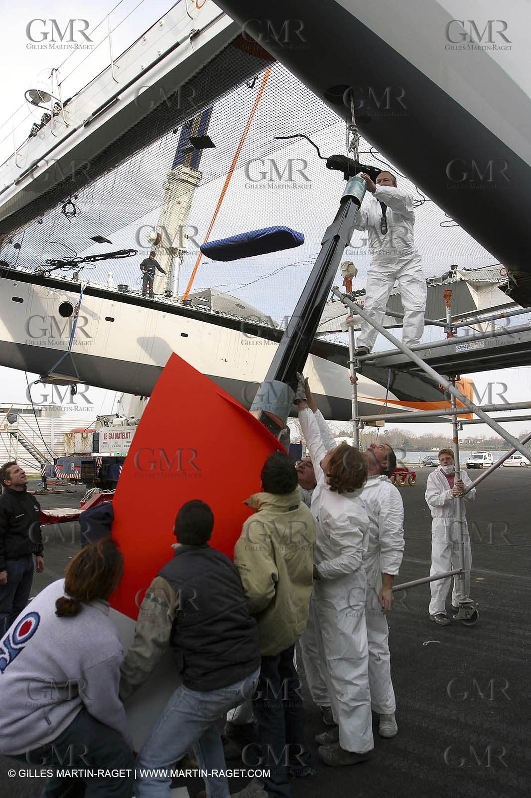 Vannes - Chantier Multiplast - 1ère mise à l'eau Orange II