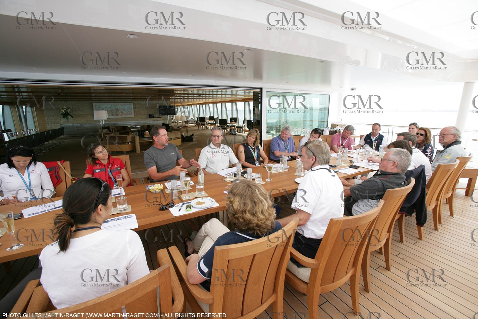 17 05 2007-Valencia (Spain)- 32nd America's Cup - Louis Vuitton Cup - Semi-final - Day 3 - San Francisco event presentation to Syndicate representative onboard Rising Sun
