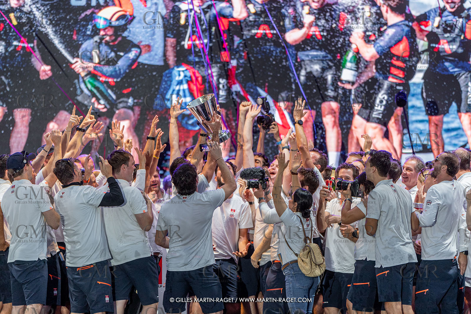 04 10 2024, Barcelona (ESP), 37th America's Cup, Louis Vuitton Cup Final, Race Day 7 , Prizegiving