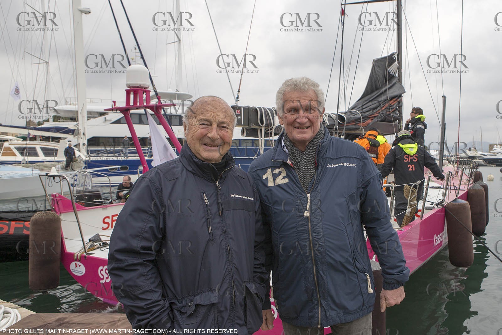 21 03 2015, Saint Tropez (FRA,83), 900 Nautiques de Saint Tropez by SFS, Start, M. Jean-Pierre Tuveri, maire de Saint-Tropez, AndrA Beaufils, prAsident SociAtA Nautique de Saint-Tropez
