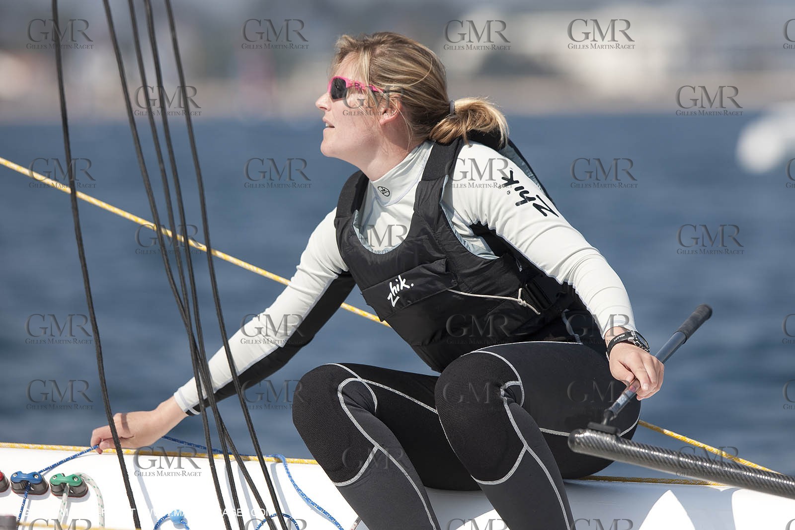 20 04 2010 - Hyères (FRA,83) - SOF 2010 - Zhik Team - women Match Racing - Leroy Pruvot  Bertrand