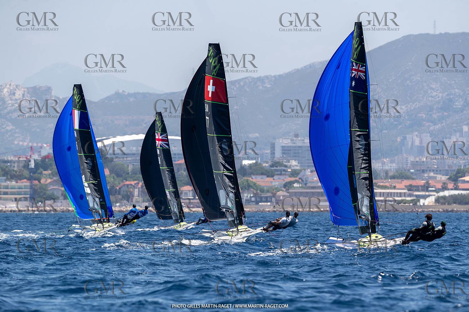 16 07 2023, Marseille, (FRA), Paris 2024 Olympic Games 2024 Sailing Test Event, Day 8, Medal race 49er Men