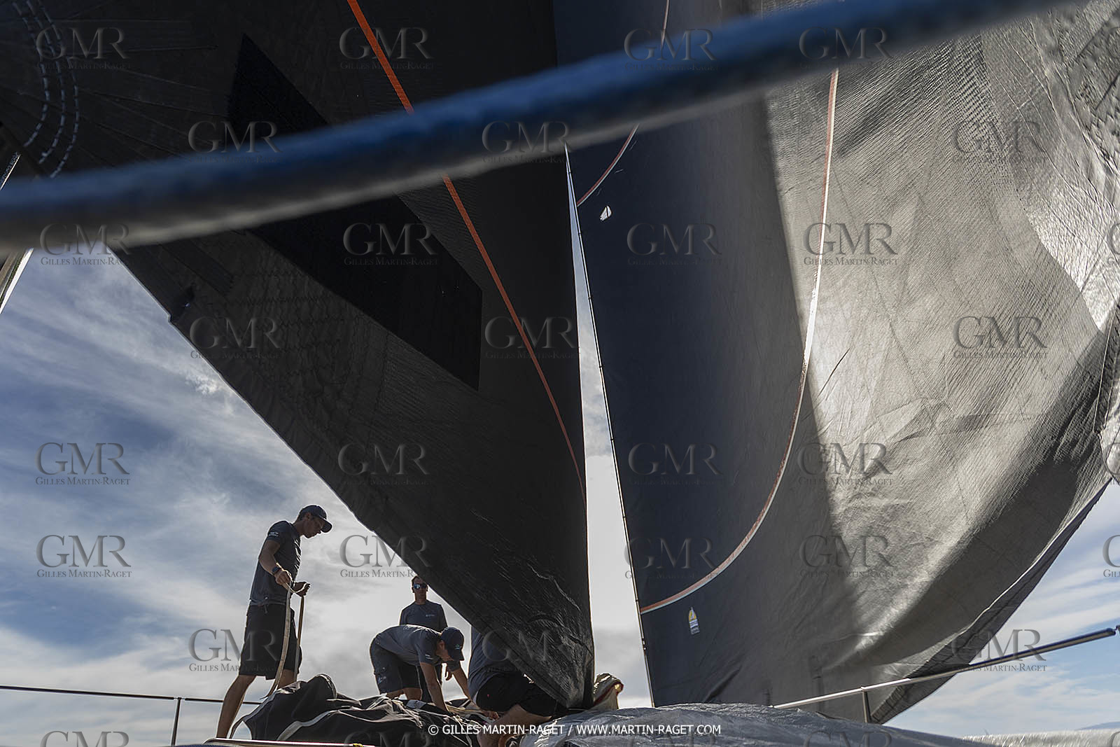 03 10 2022, Saint-Tropez (FRA,83), Voiles de Saint-Tropez 2022,  entraînement des maxis, A bord de Sipirit of Malouen X