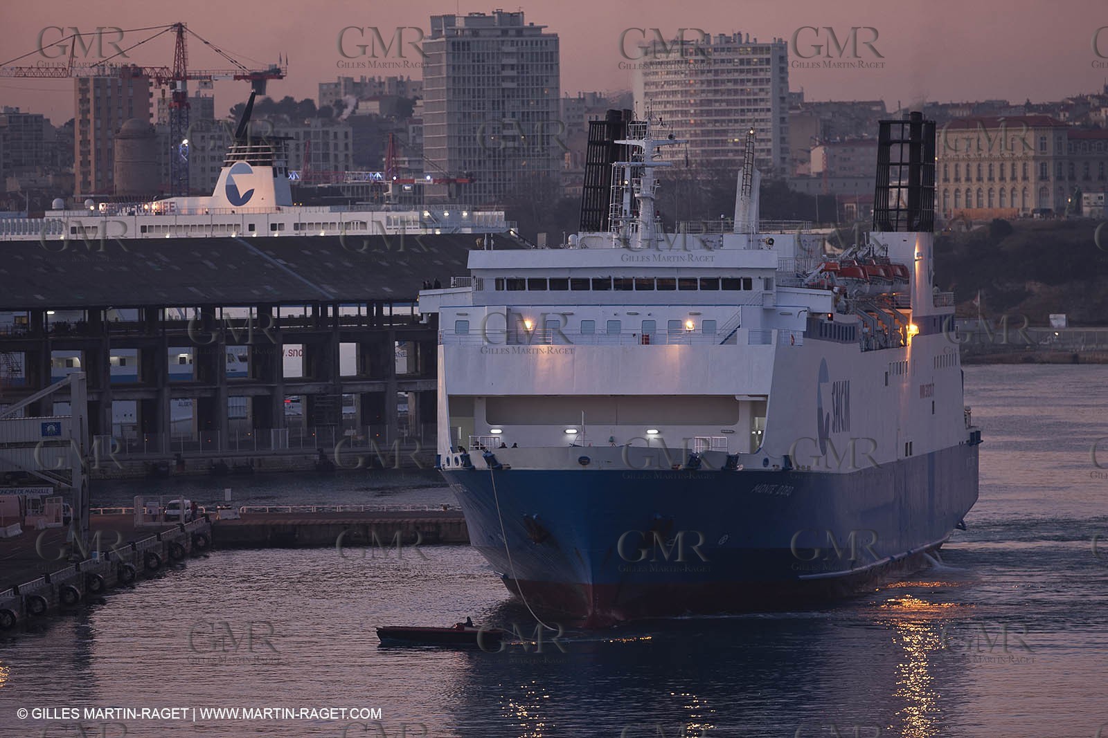 17 02 2012 - Marseille (FRA,13) - Arrival in Marseille harbour onboard ferry Piana (La Meridionale Corp.)
