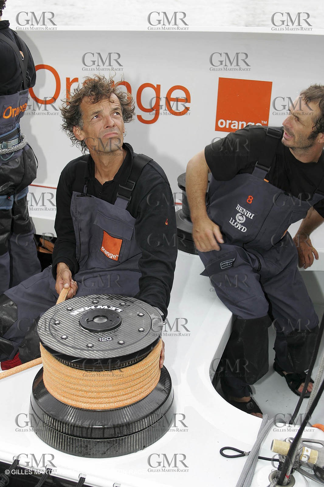 2004 Transatlantic record attempt - Orange II sailing off New York before the start