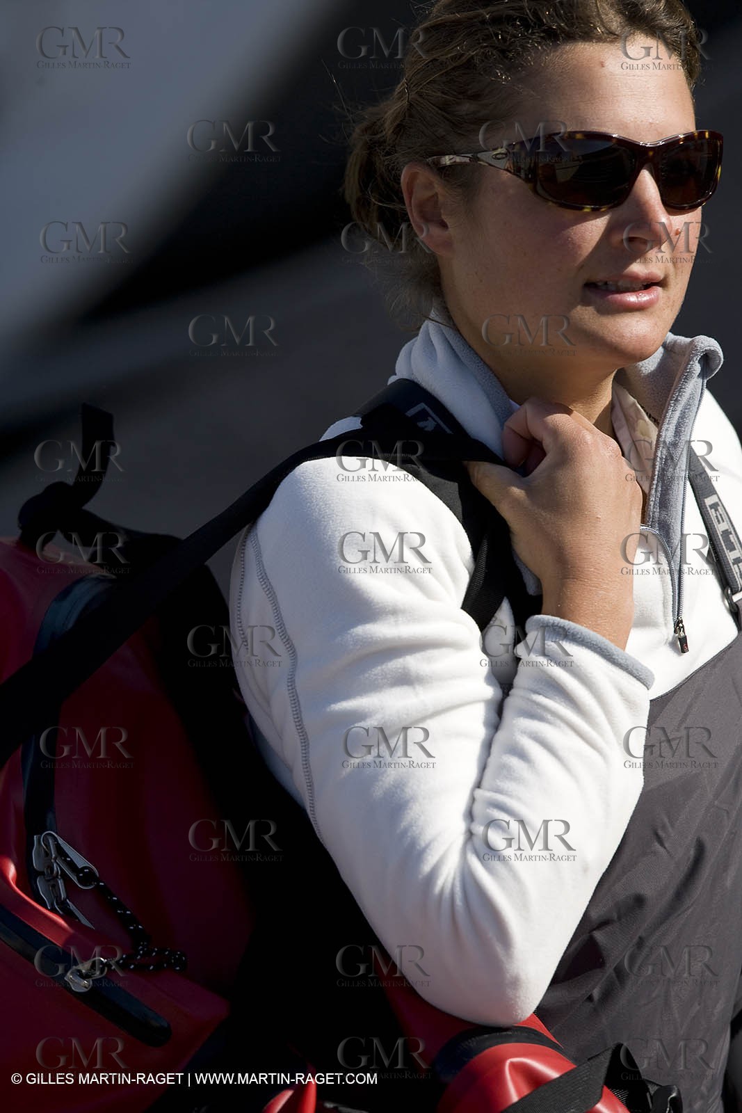 28 09 2007 - Marseille (FRA, 13) - Aigle Marine weather clothing showed in action by salors Marc Emig et Luce Molinier
