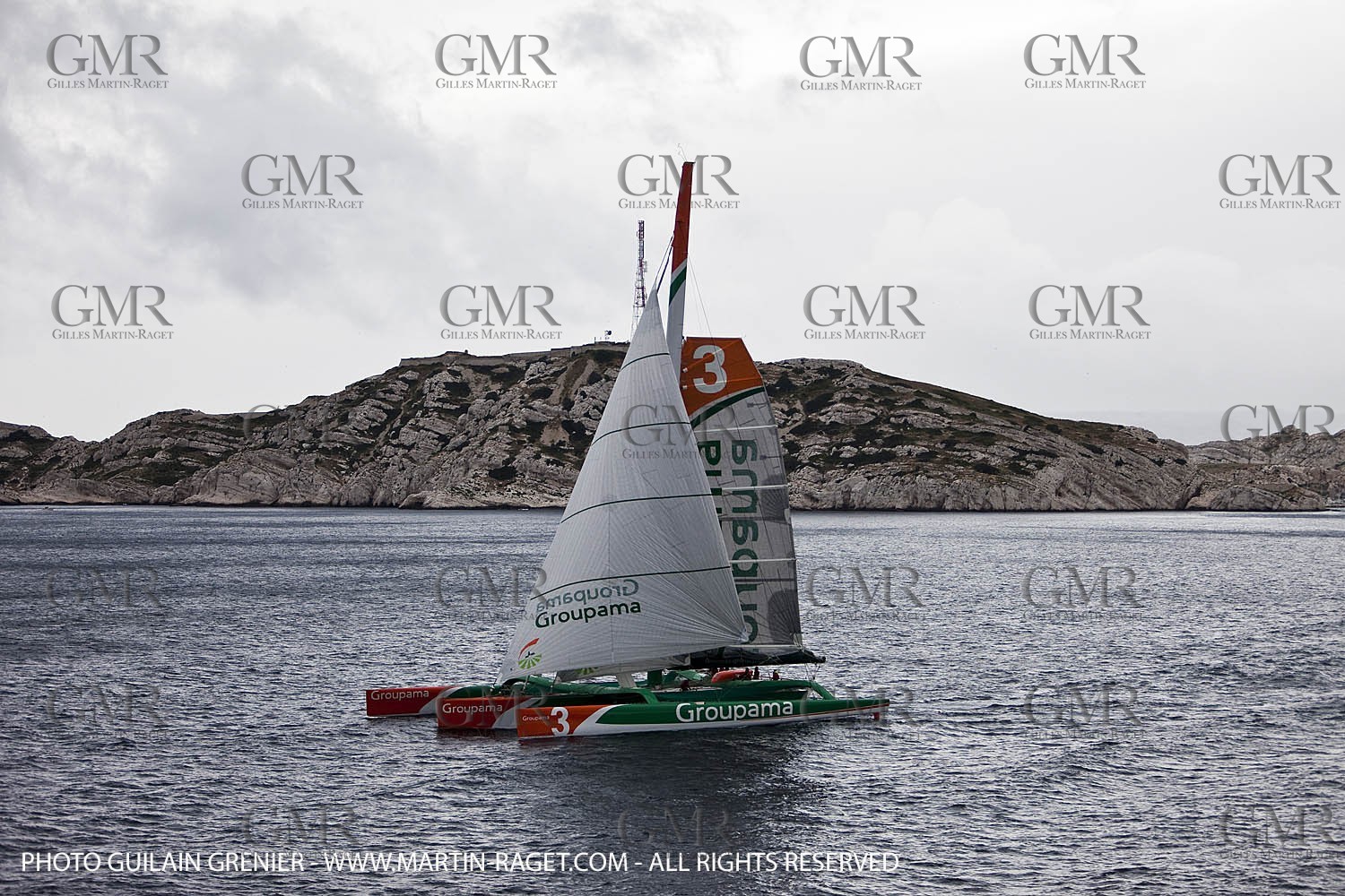 05 14 09 - Marseilles - Mediterranean Record - Groupama 3 - Franck Cammas - G Class - Start from Marseilles to Carthage (Tunisia)