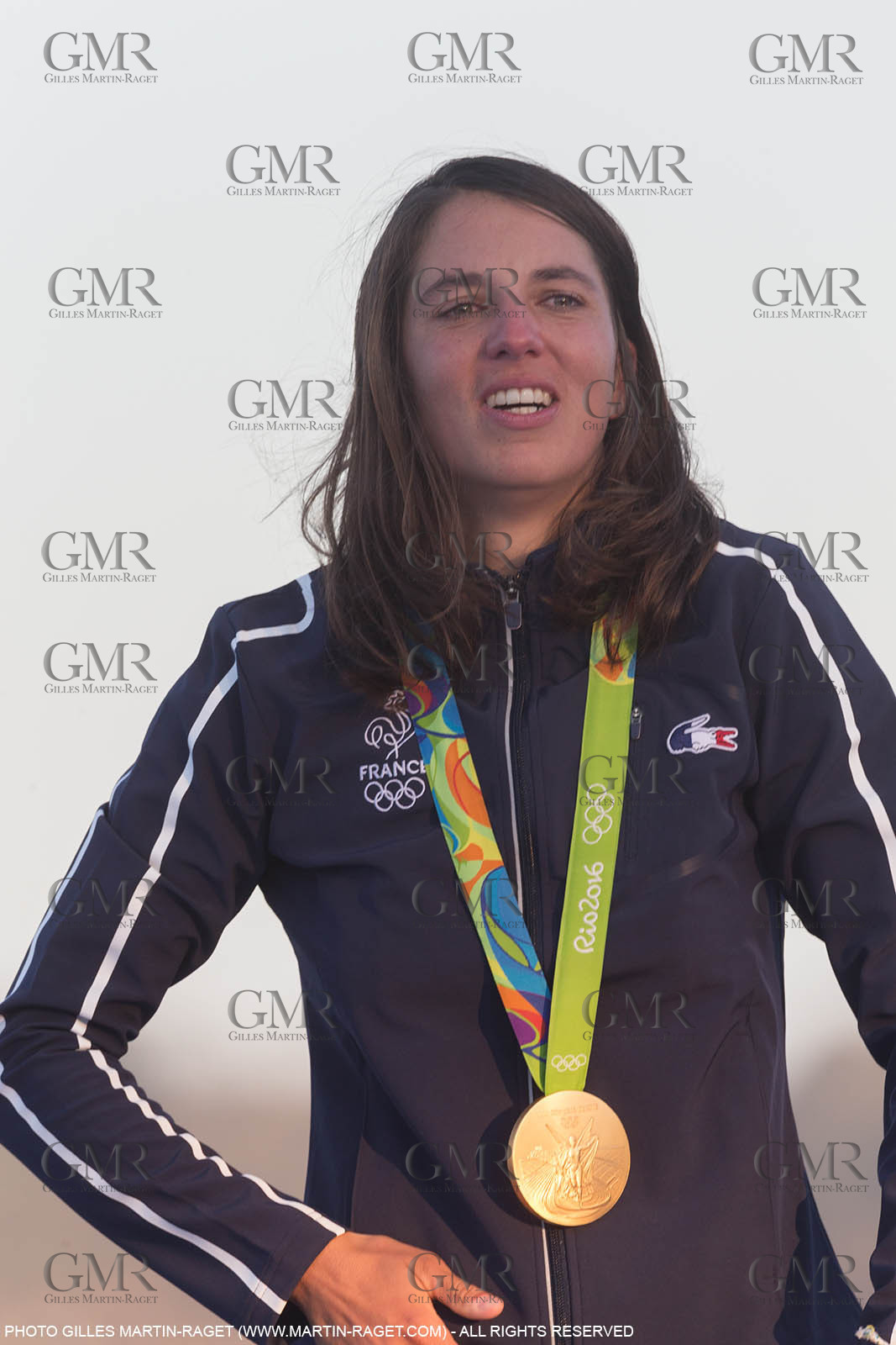 14 08 2016, Rio de Janeiro (BRA), 2016 Olympic Games, Sailing, RSX Women medal ceremony, Charline Picon (FRA)