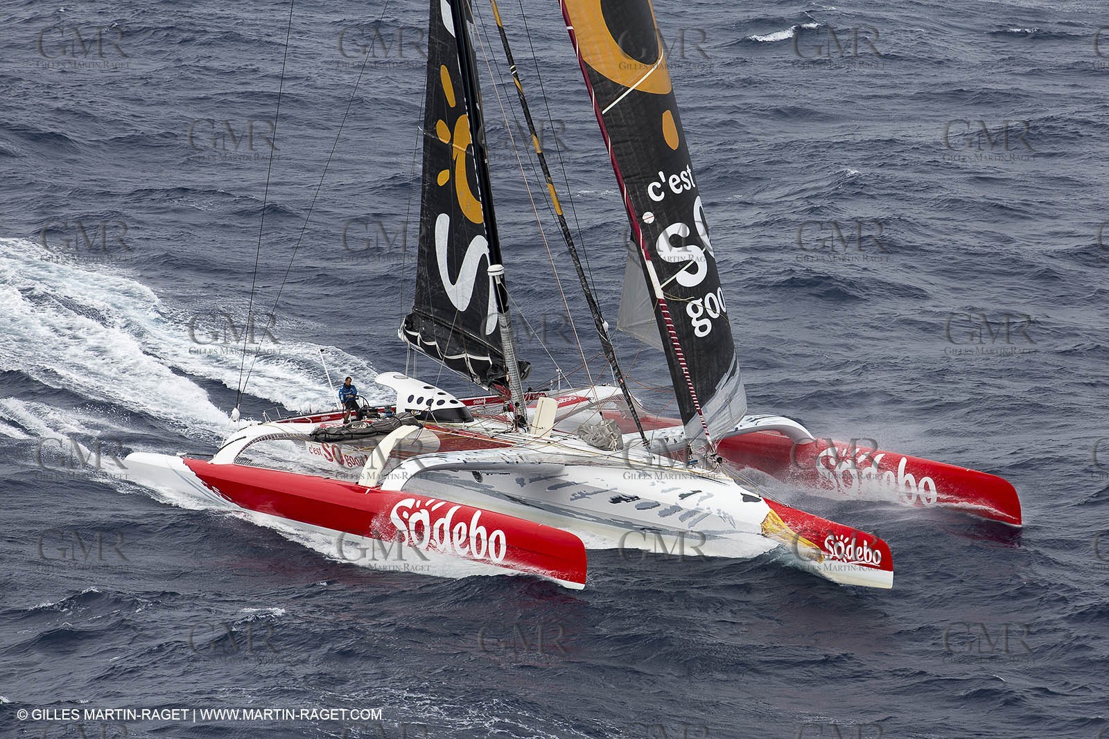 12 09 2012 - Marseille (FRA,13) - Trimaran Sodebo - Thomas Coville - Tentative contre le record de la Méditerranée