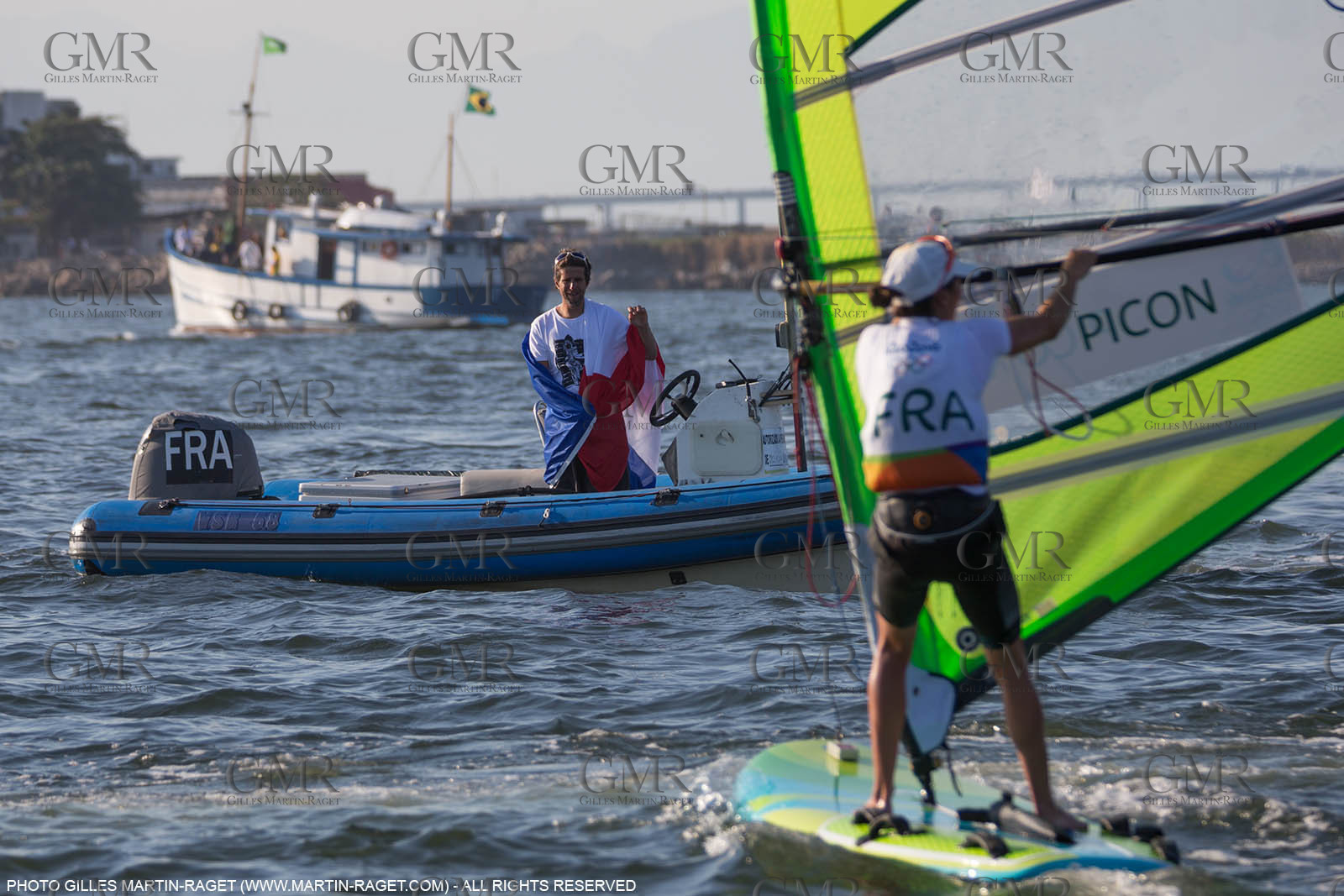 14 08 2016, Rio de Janeiro (BRA), 2016 Olympic Games, Sailing, RSX Women medal race, Charline Picon (FRA), gold medalist