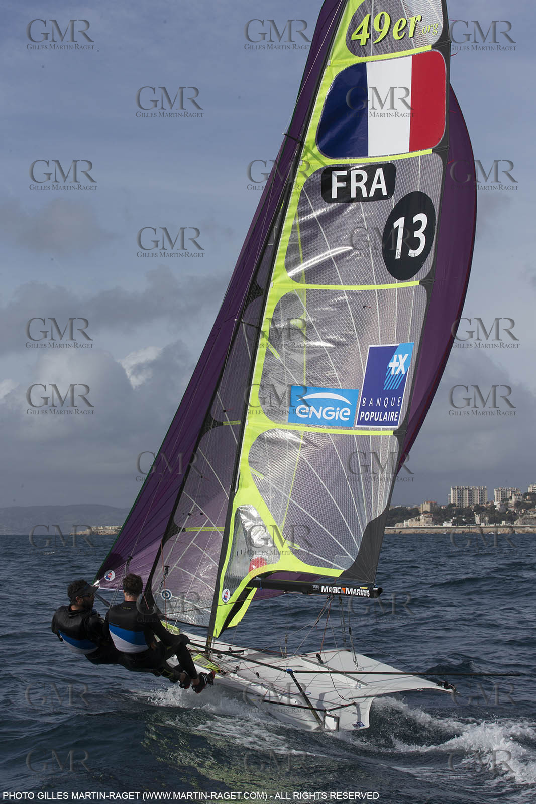 04 03 2016, Marseille (FRA,13), Olympic Sailing, 49er, french representatives Julien D'Ortoli Noë Delpech training