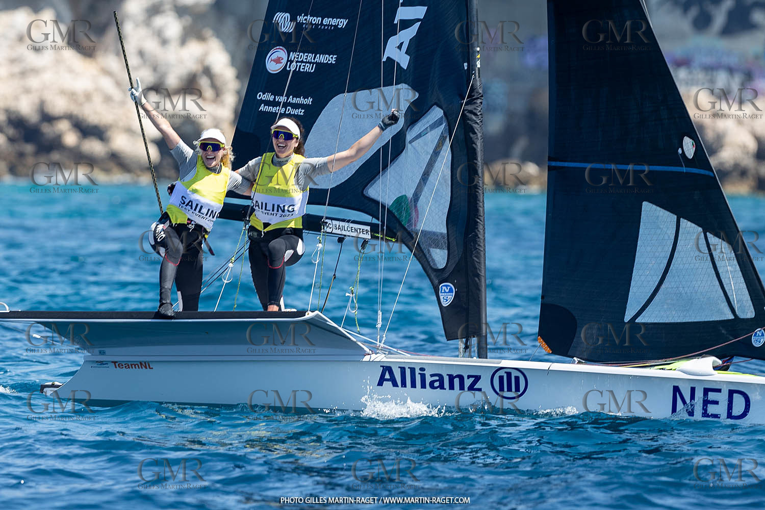16 07 2023, Marseille, (FRA), Paris 2024 Olympic Games 2024 Sailing Test Event, Day 8, Medal race 49er FX
