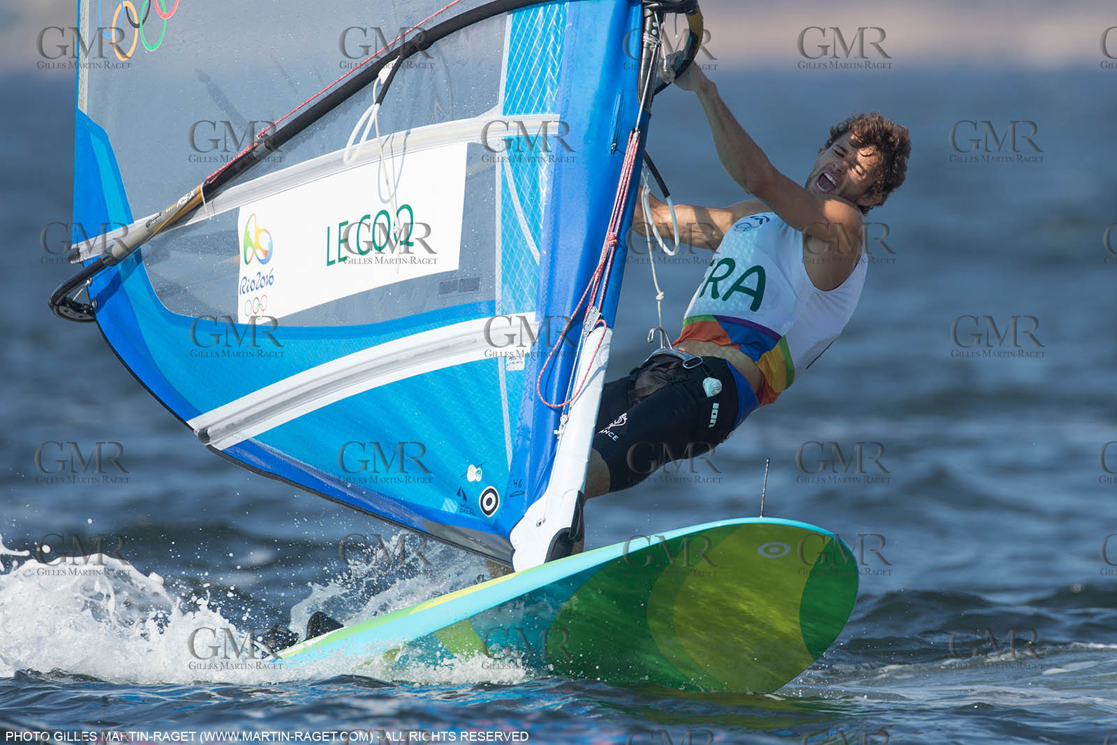 14 08 2016, Rio de Janeiro (BRA), 2016 Olympic Games, Sailing, RSX Men Medal race, Pierre Le Coq (FRA), bronze medalist