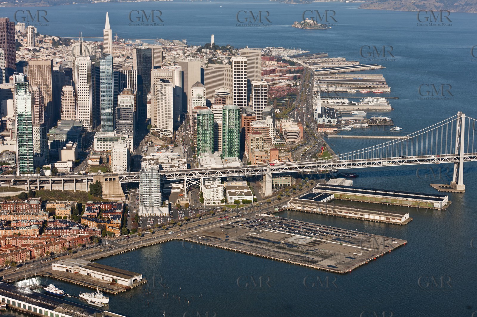 05 01 2011 - San Francisco (USA, CA) - 34th America's Cup - San Francisco waterfront  - Piers 26 (closest to bridge), Piers28, Piers 30-32
