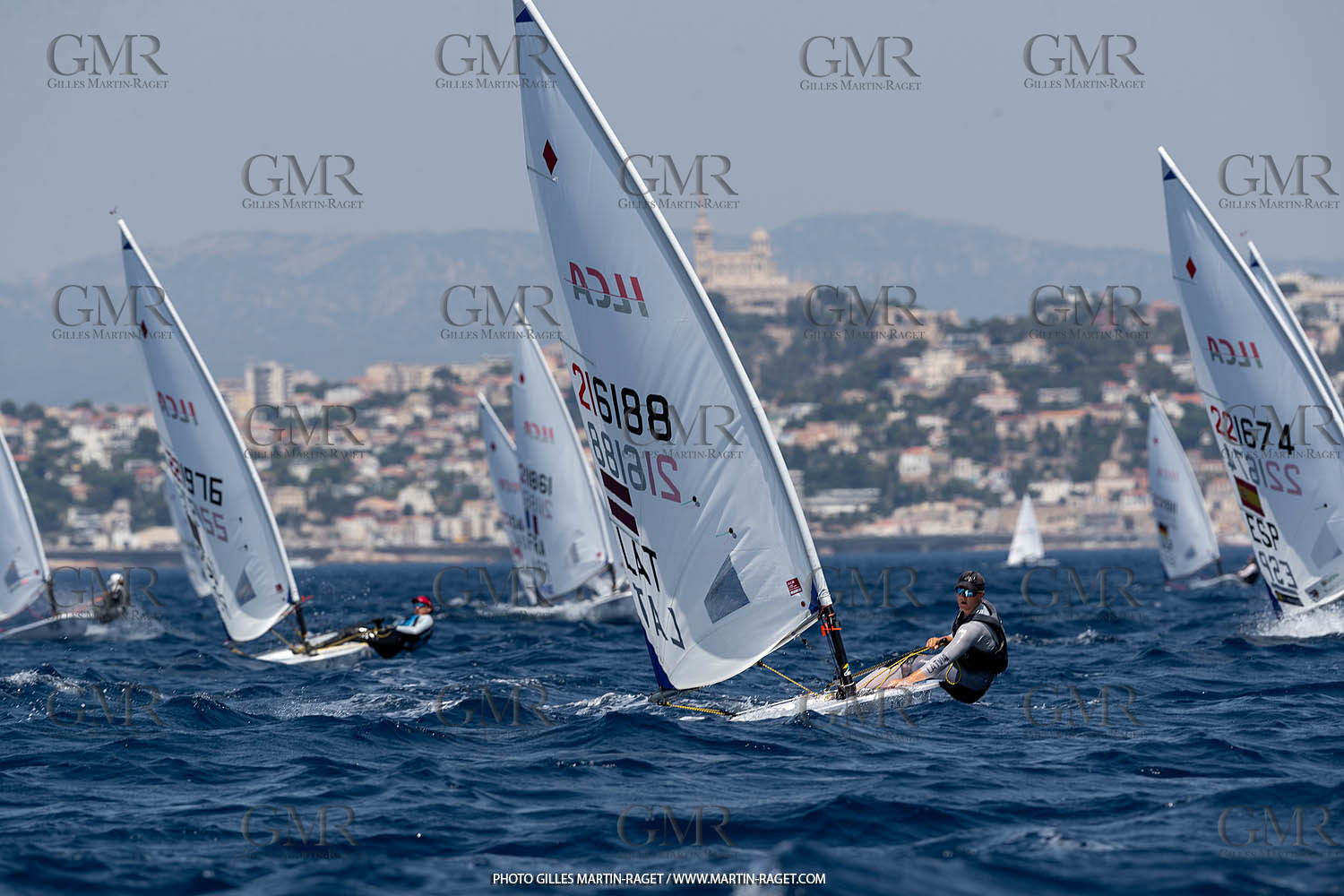 09 07 2023, Marseille (FRA), Paris 2024 Sailing Test Event, Race Day 1,  ILCA 7