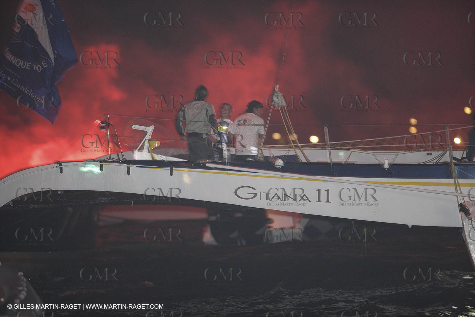 05 11 2006 - Pointe à Pitre Guadelupe (FRA) - Route du Rhum 2006 arrival - overall winner Lionel Lemonchois (Gitana 11)