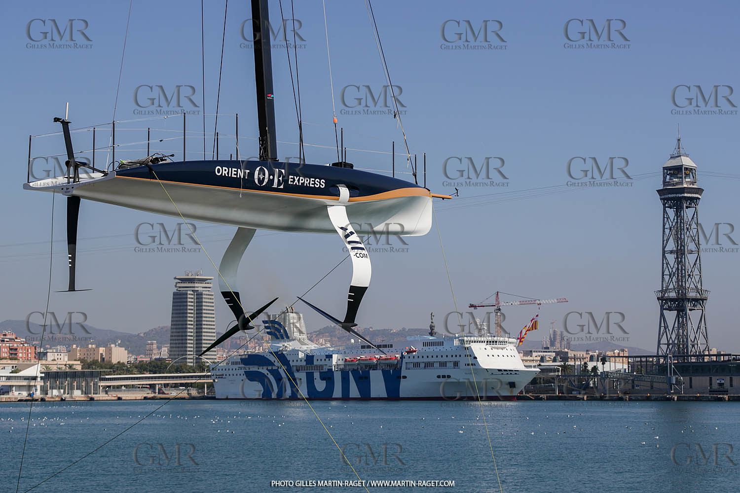 22 08 2023, Barcelona (ESP), 37th America's Cup, Orient Express Racing Team, AC 40 first training