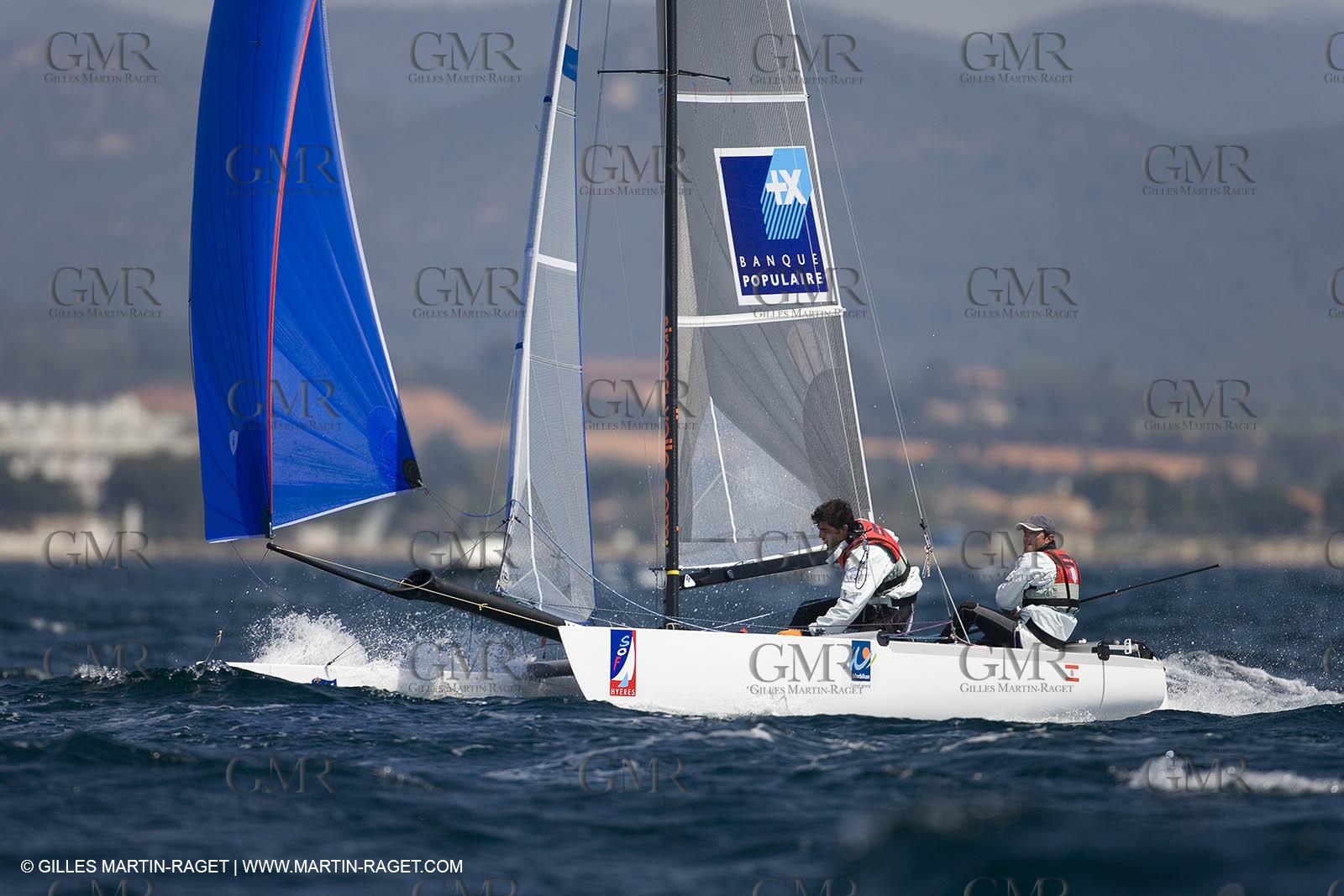 27 04 2007 - 2007 Semaine Olympique Française - Hyères (South of France) - Day 6 - Medal Race - Team France - Tornado - BESSON-JARLEGAN