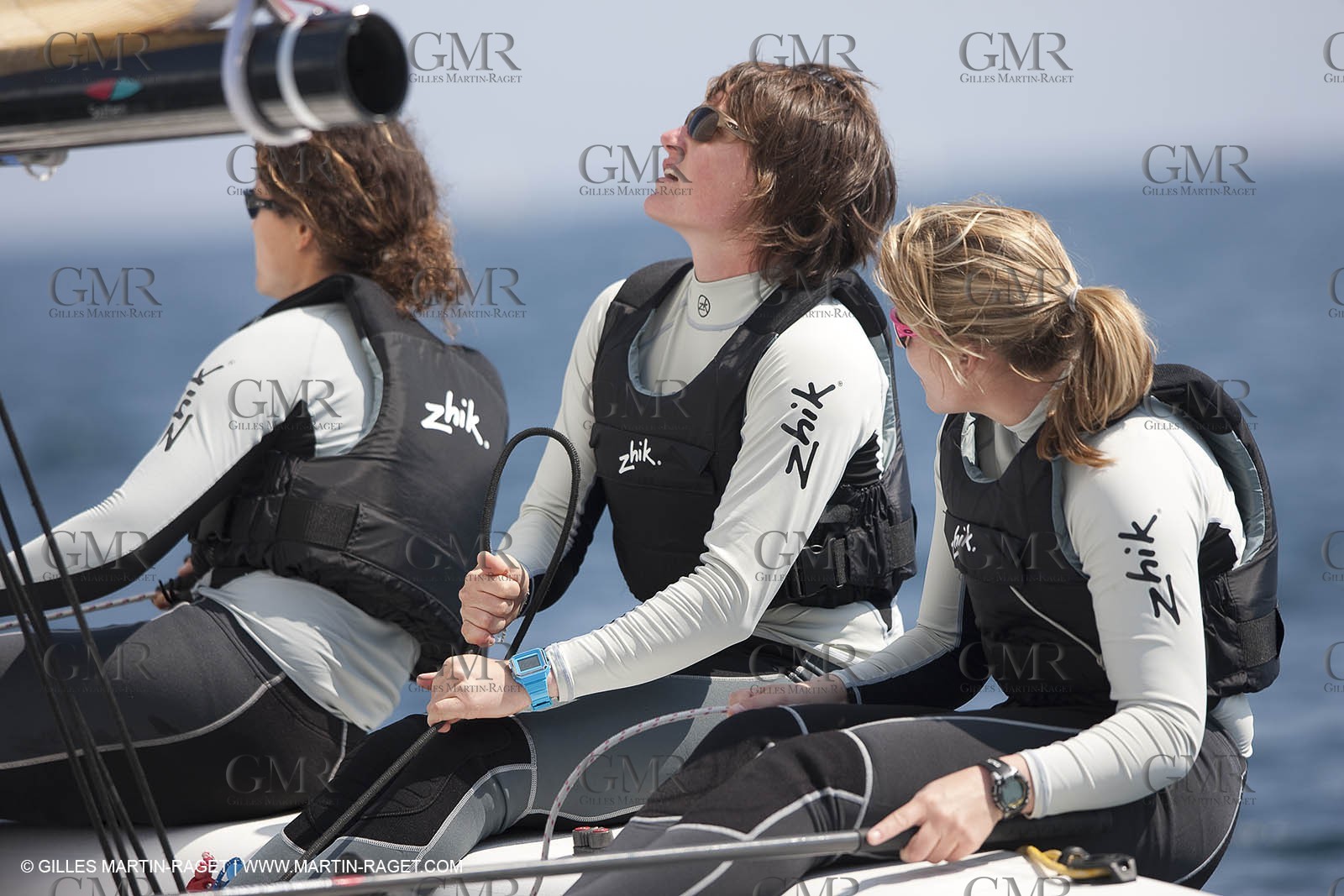 20 04 2010 - Hyères (FRA,83) - SOF 2010 - Zhik Team - women Match Racing - Leroy Pruvot  Bertrand