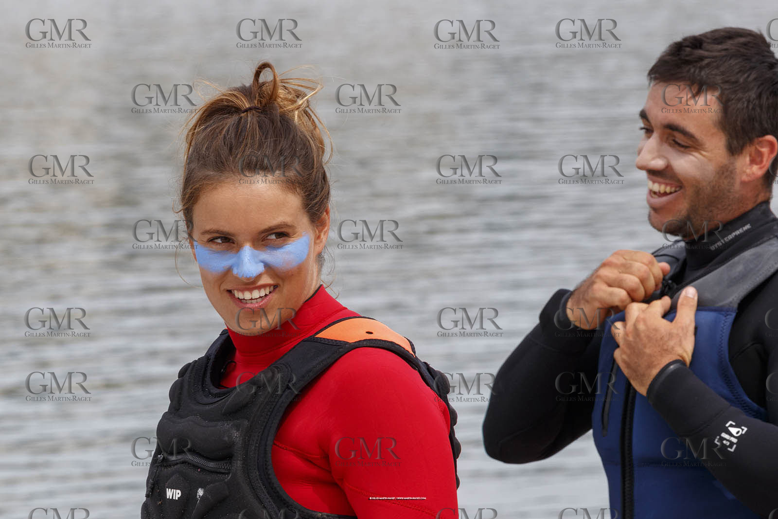15 04 2024, Marseille (FRA), présentation des sélectionnés olympiques français en voile pour les Jeux Olympiques de Paris 2024. Lauriane Nolot - Axel Mazella