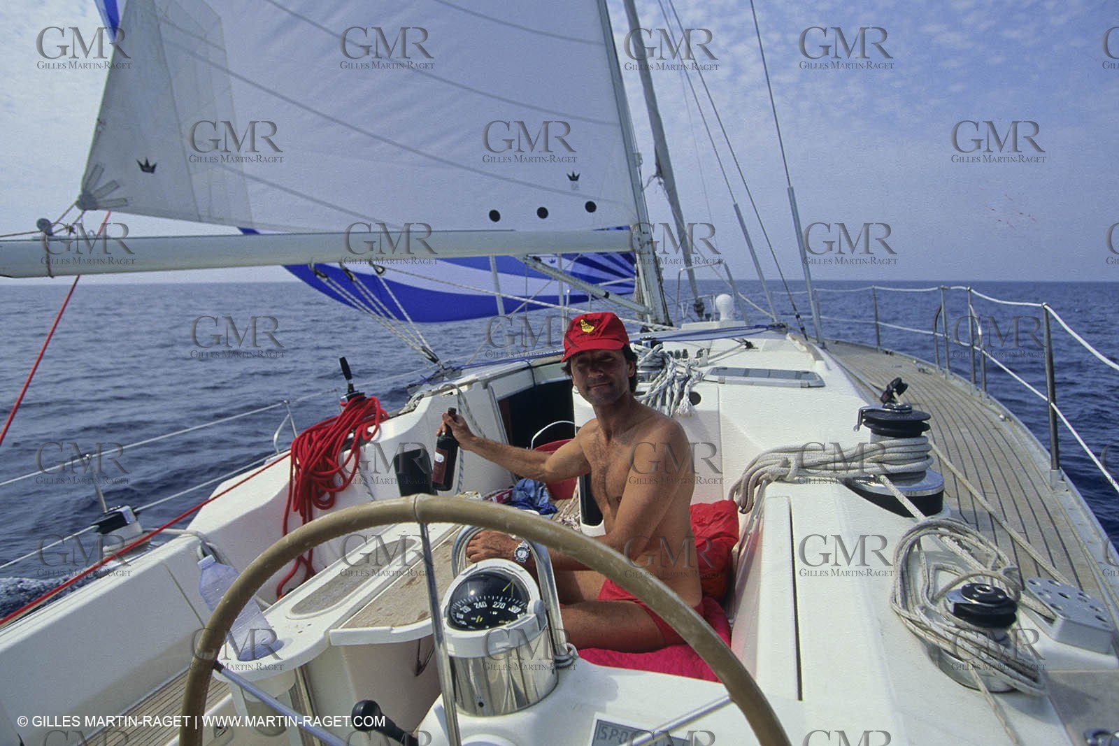 Sailing, cruising, people, only one man