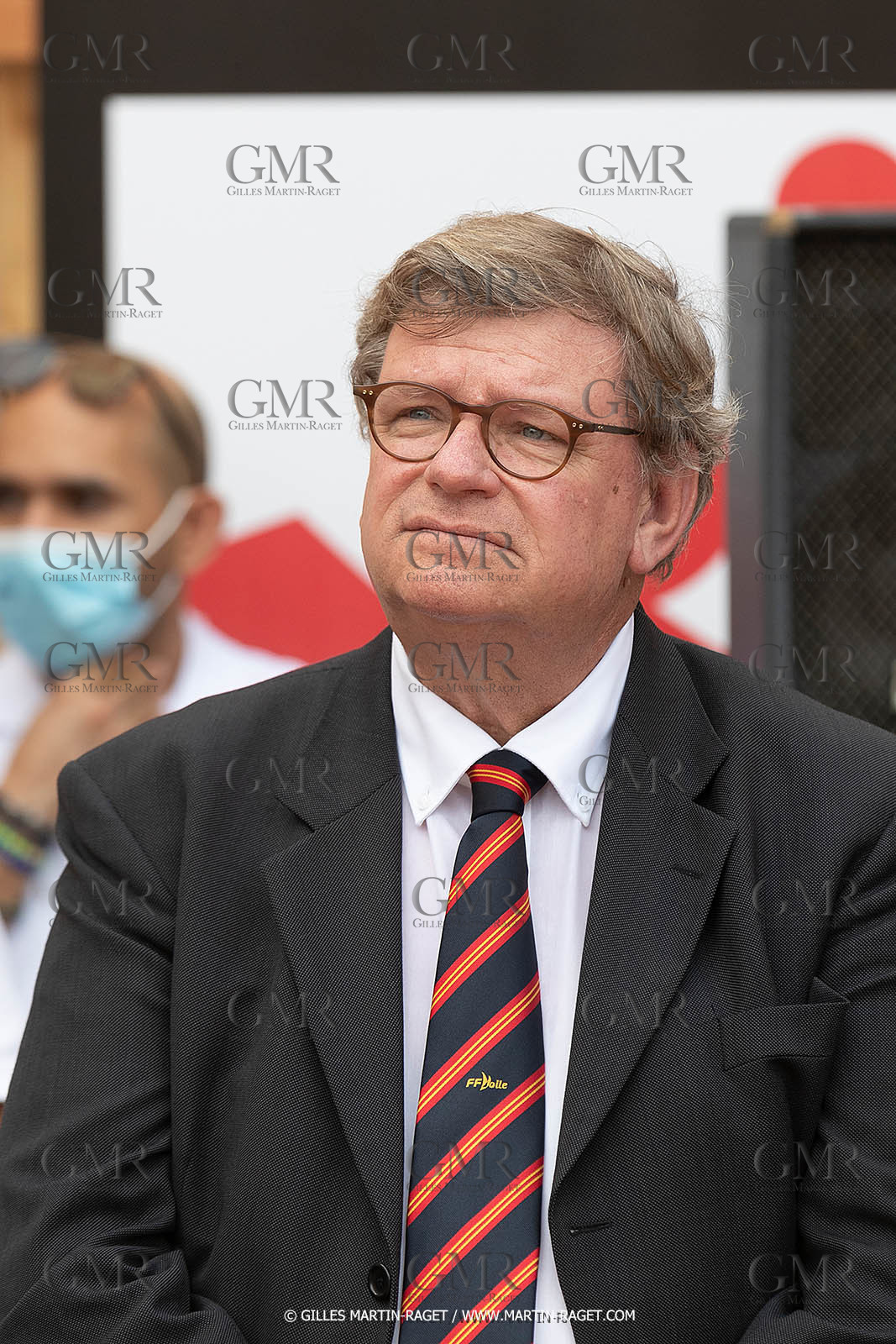 26 09 2021, Saint-Tropez (FRA,83, Voiles de Saint-Tropez 2021, inauguration du village, Jean-Luv Denéchau, (Pdt FFVoile)