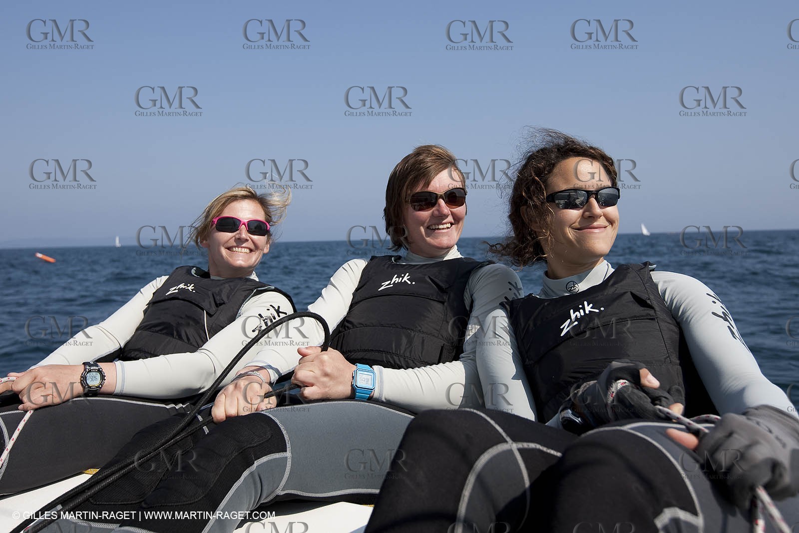20 04 2010 - Hyères (FRA,83) - SOF 2010 - Zhik Team - women Match Racing - Leroy Pruvot  Bertrand