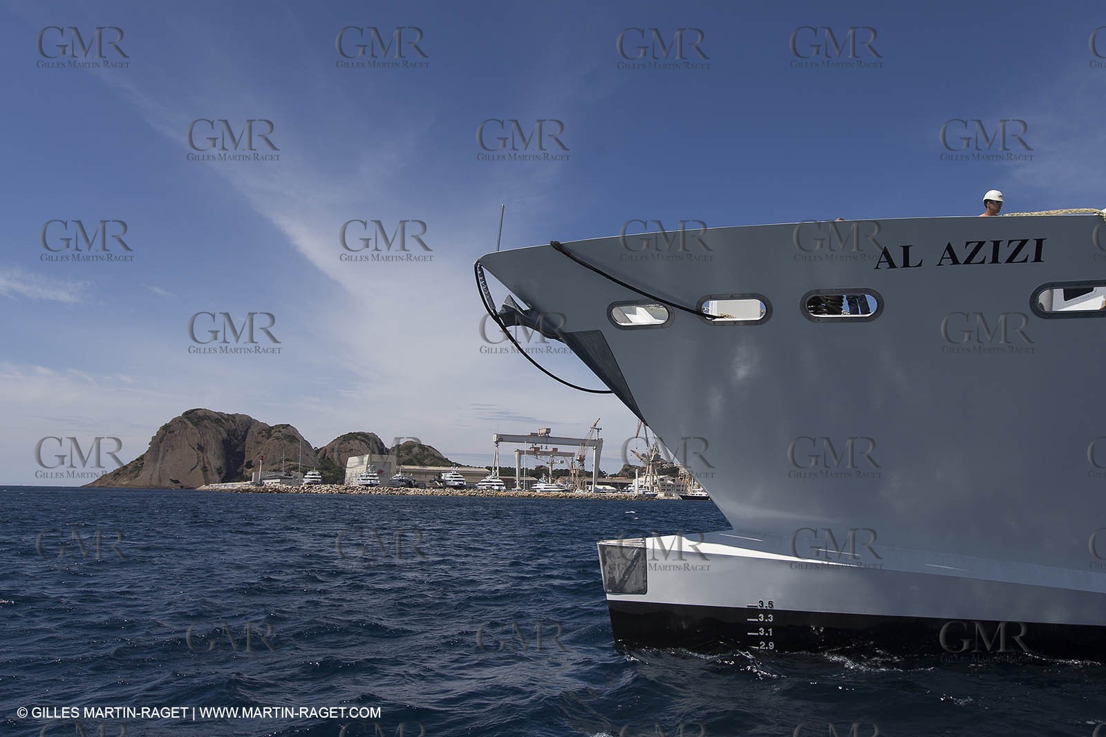 Première sortie Al Azizi - Chantier H2X - Navires de recherche océanographique - La Ciotat (FRA,13) - 26 05 2014