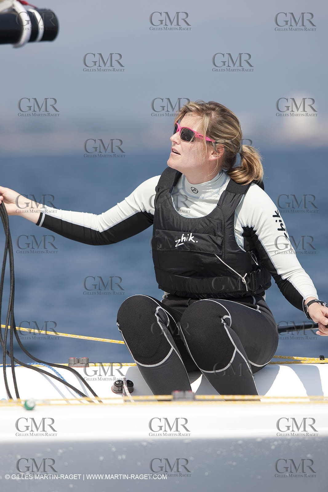 20 04 2010 - Hyères (FRA,83) - SOF 2010 - Zhik Team - women Match Racing - Leroy Pruvot  Bertrand