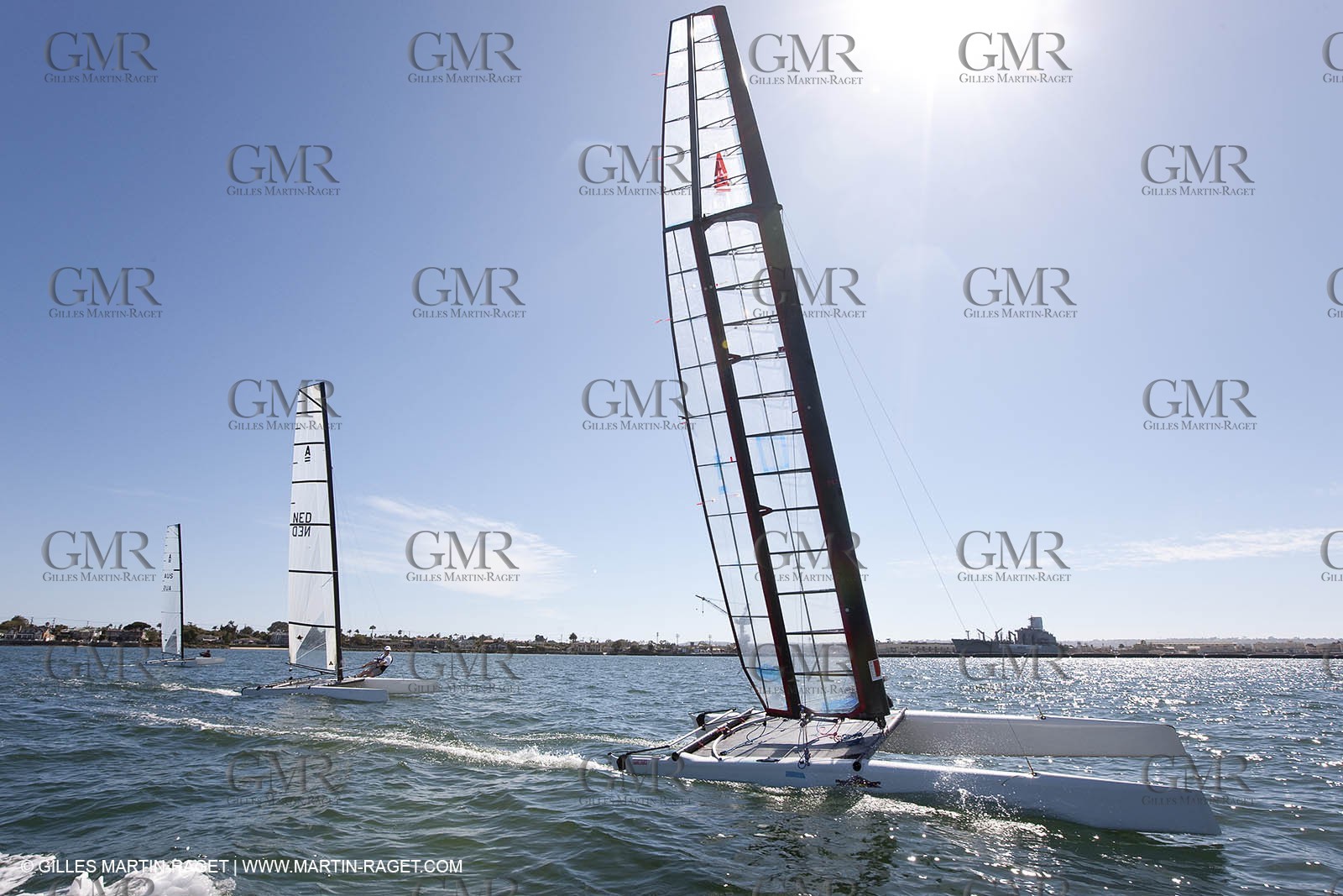 05 08 2009 - San Diego (USA,CA)-33rd America's Cup - BMW ORACLE Racing - Rig testings rigs with A cats