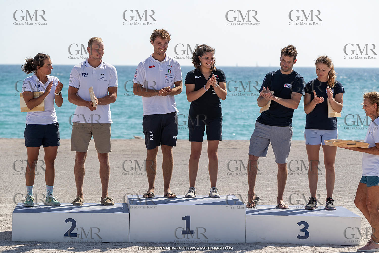 16 07 2023, Marseille, (FRA), Paris 2024 Olympic Games 2024 Sailing Test Event, Day 8, Medal race, Nacra 17