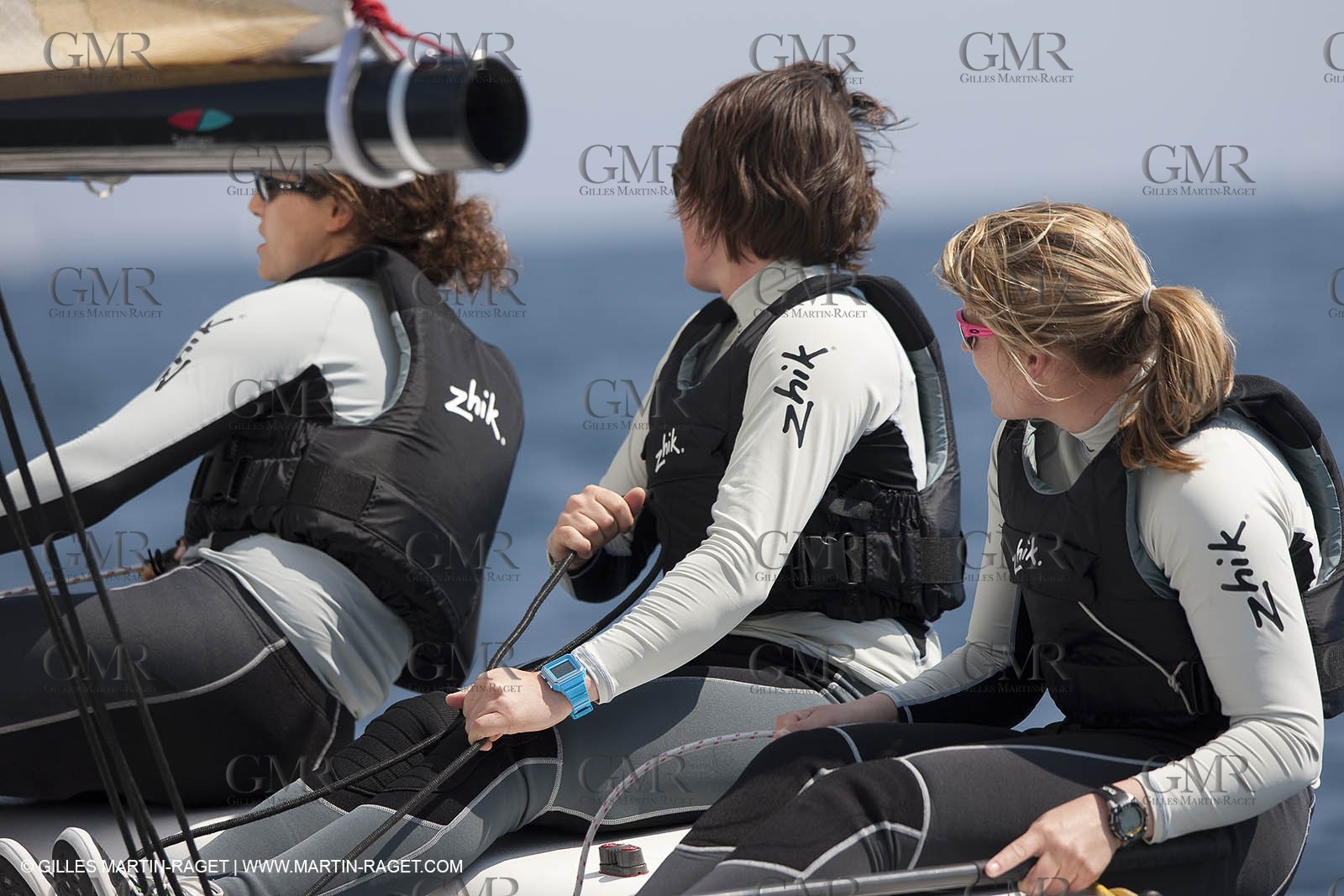 20 04 2010 - Hyères (FRA,83) - SOF 2010 - Zhik Team - women Match Racing - Leroy Pruvot  Bertrand
