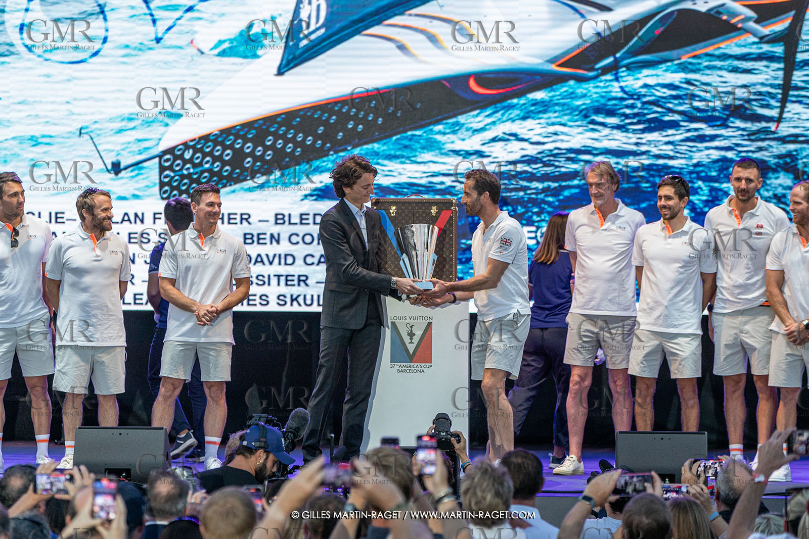 04 10 2024, Barcelona (ESP), 37th America's Cup, Louis Vuitton Cup Final, Race Day 7 , Prizegiving